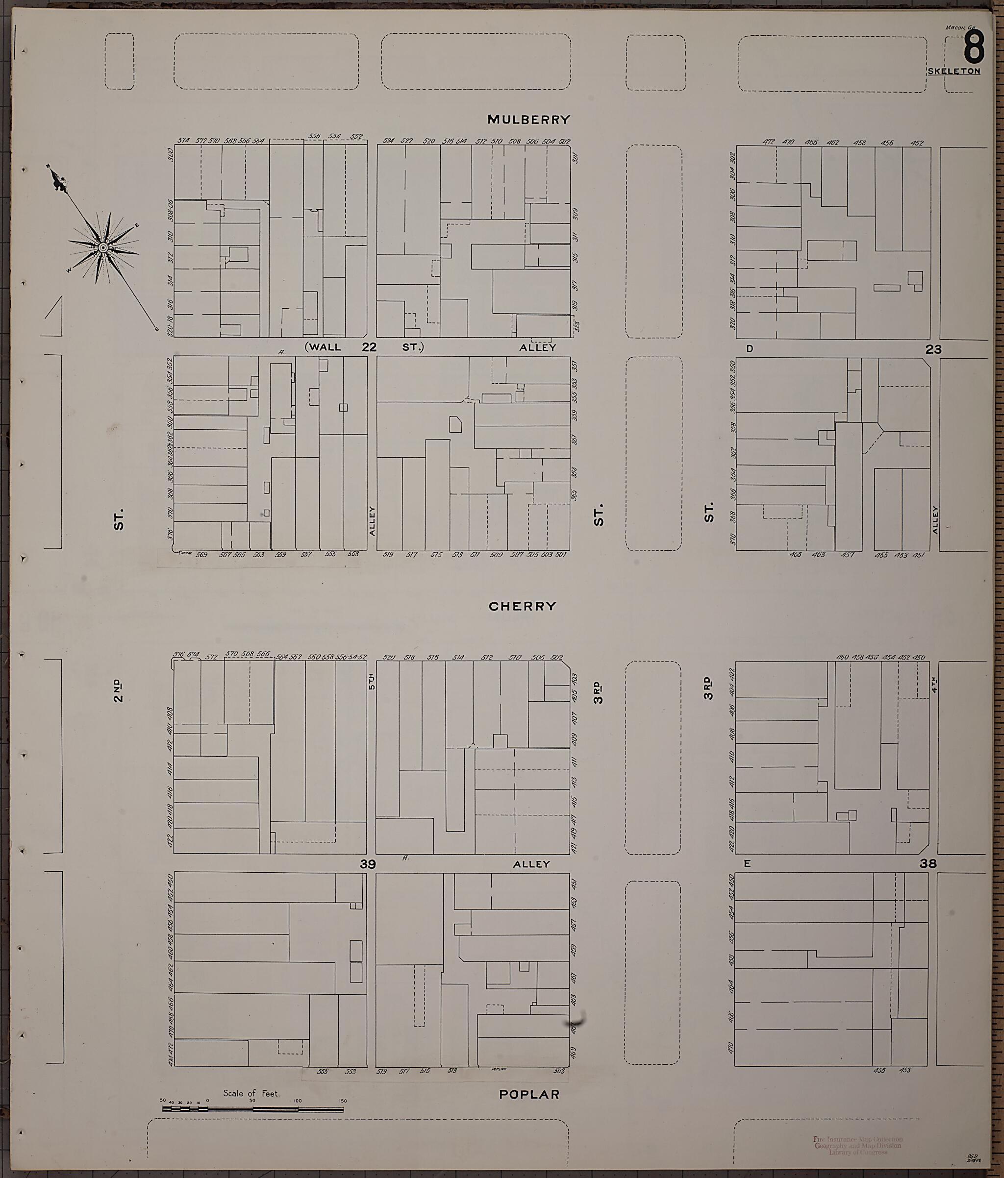 This old map of Macon, Jones County, Georgia was created by Sanborn Map Company in 1908