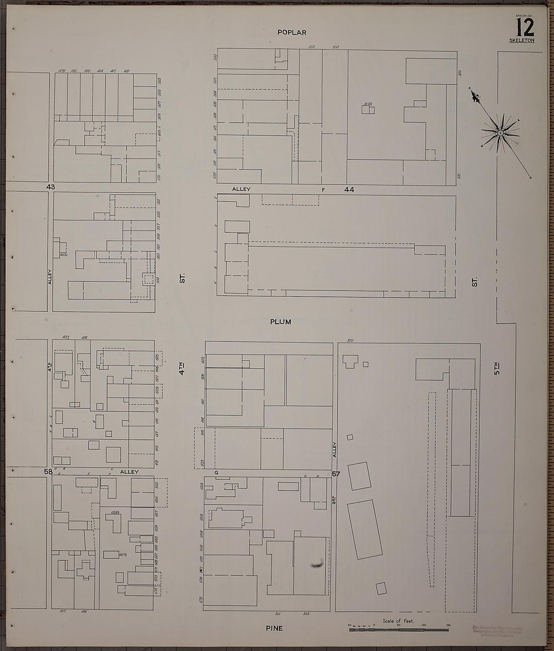 This old map of Macon, Jones County, Georgia was created by Sanborn Map Company in 1908