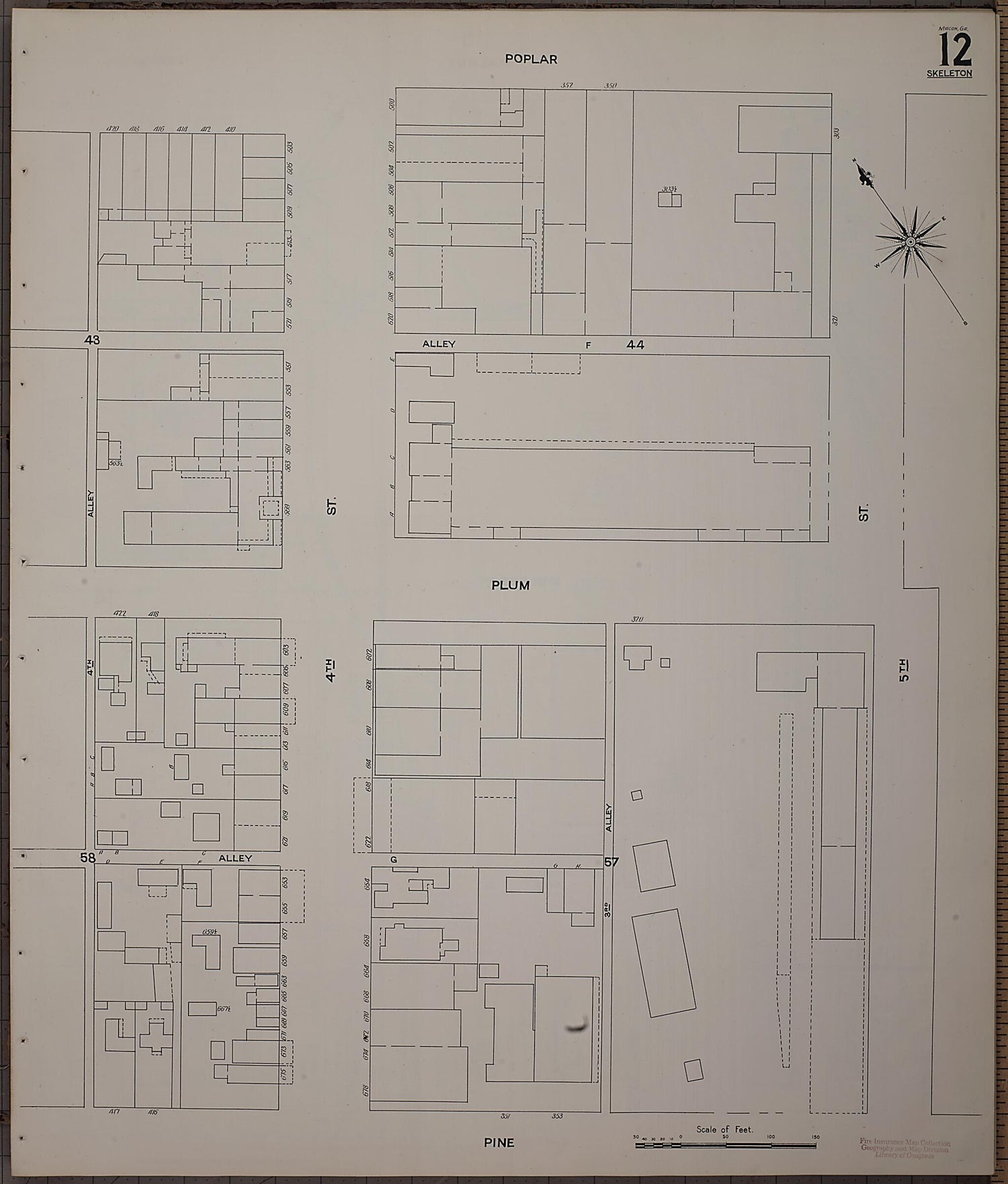 This old map of Macon, Jones County, Georgia was created by Sanborn Map Company in 1908