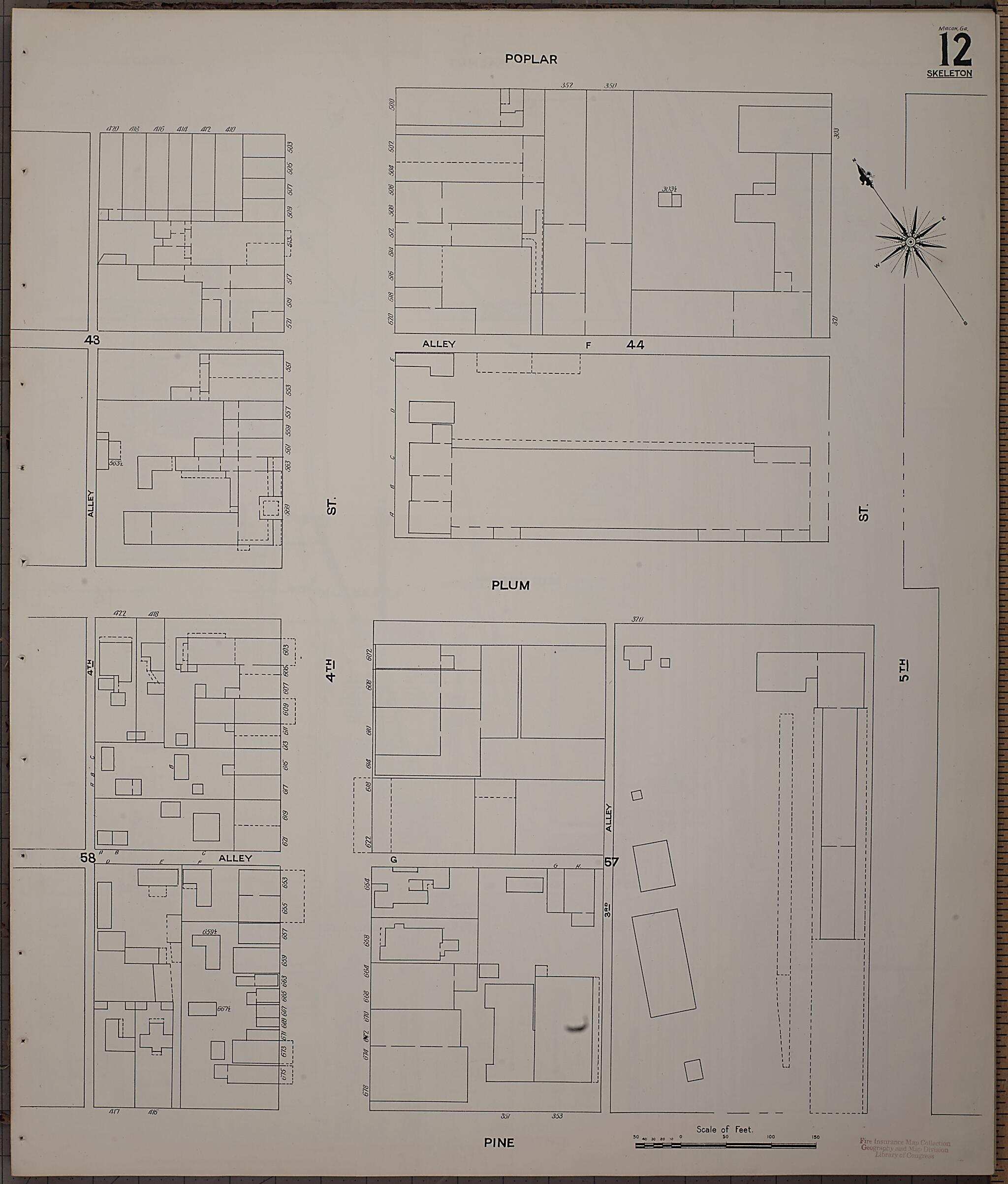 This old map of Macon, Jones County, Georgia was created by Sanborn Map Company in 1908