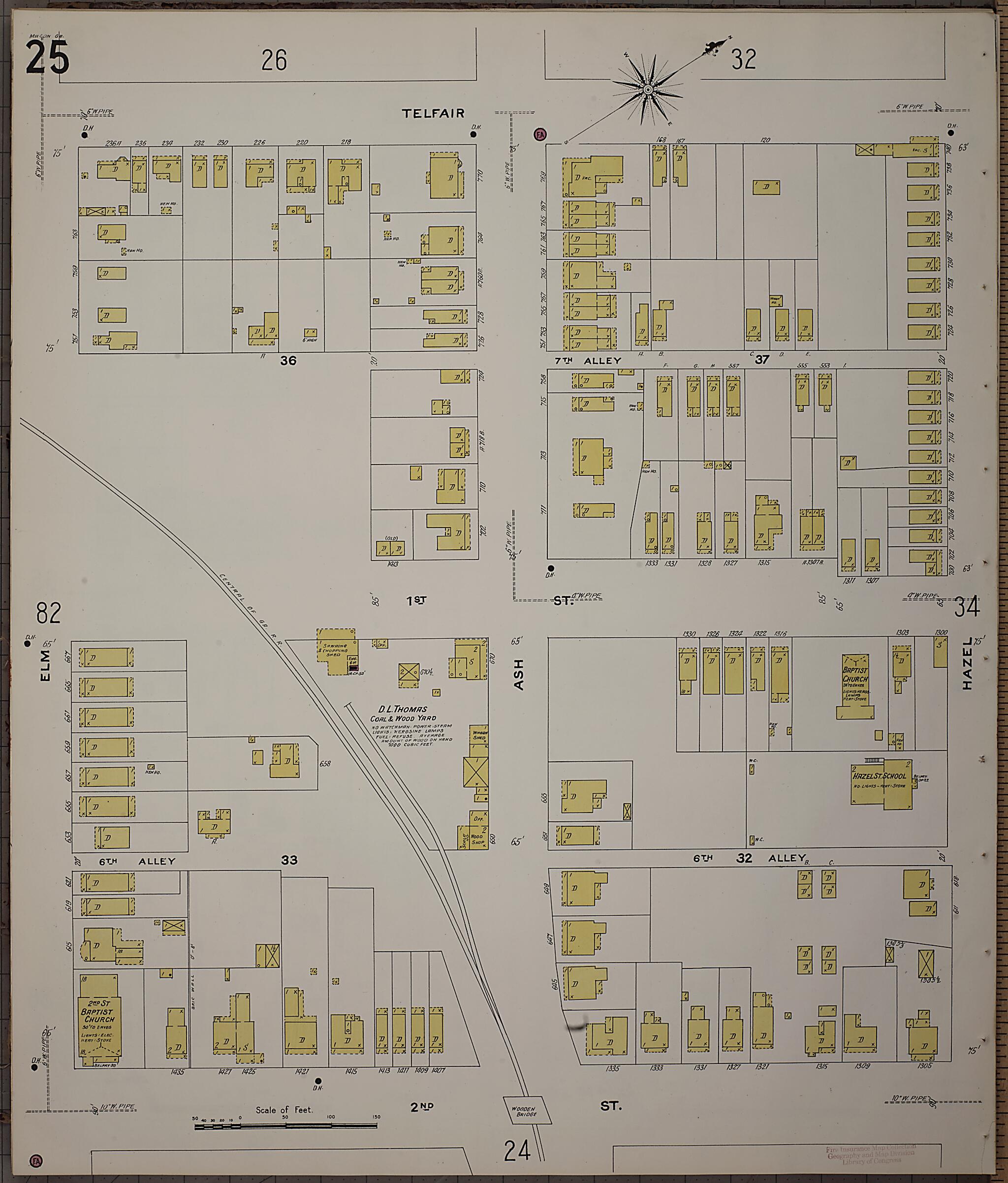 This old map of Macon, Jones County, Georgia was created by Sanborn Map Company in 1908