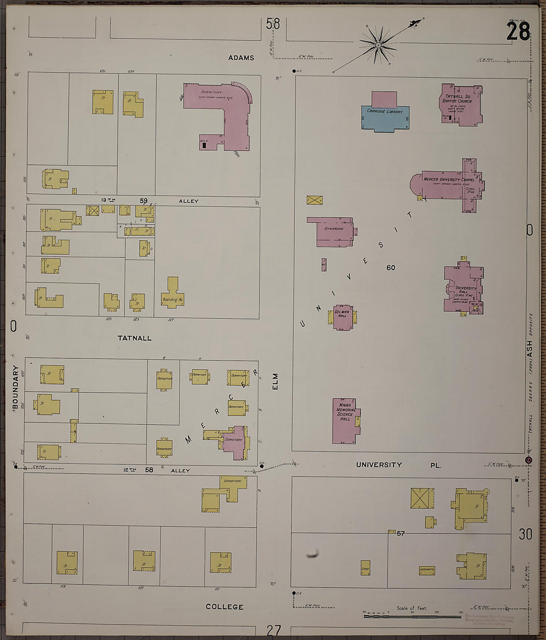 This old map of Macon, Jones County, Georgia was created by Sanborn Map Company in 1908