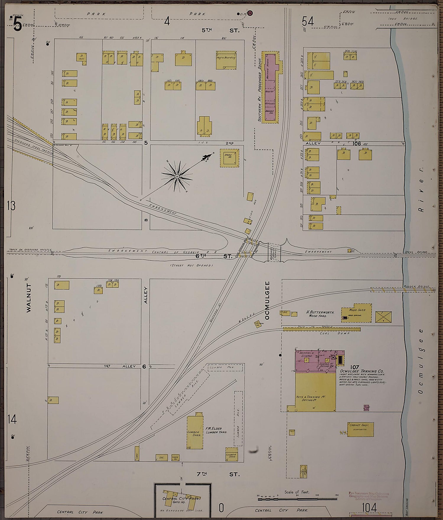 This old map of Macon, Jones County, Georgia was created by Sanborn Map Company in 1908