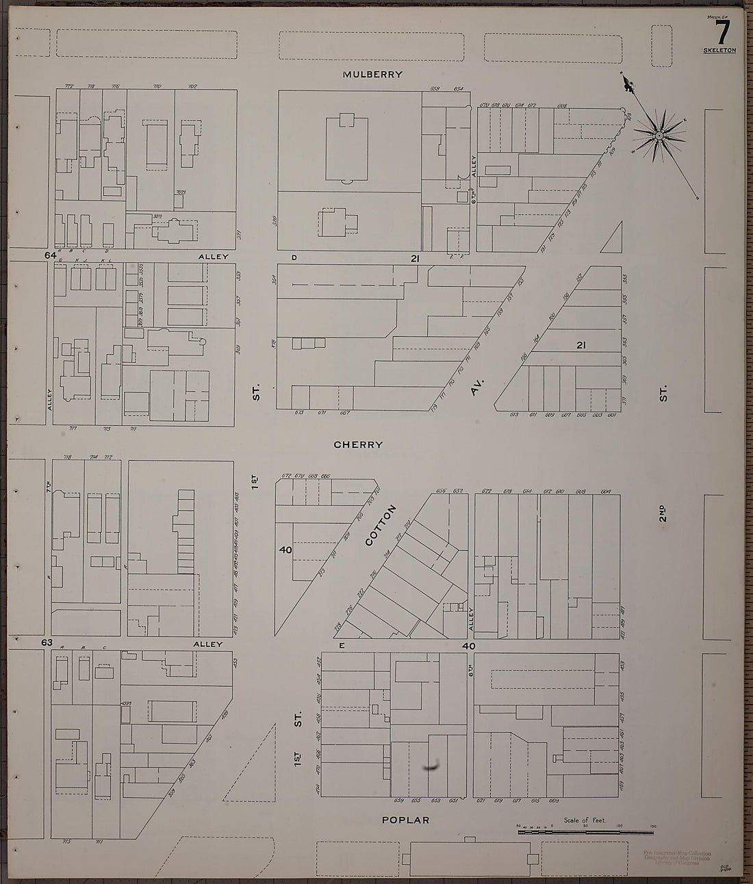 This old map of Macon, Jones County, Georgia was created by Sanborn Map Company in 1908