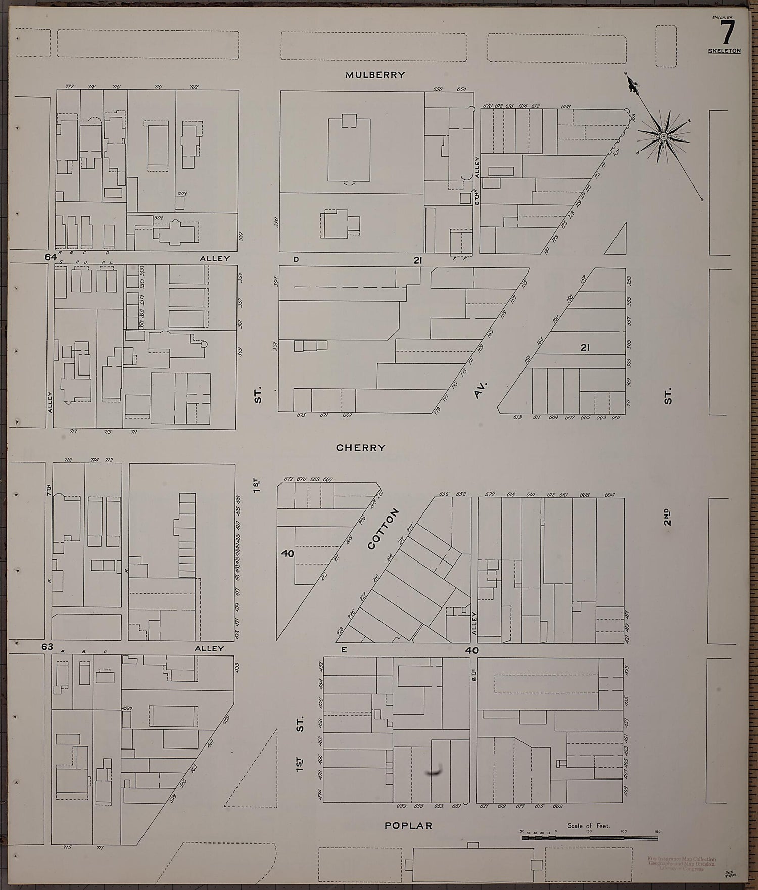This old map of Macon, Jones County, Georgia was created by Sanborn Map Company in 1908