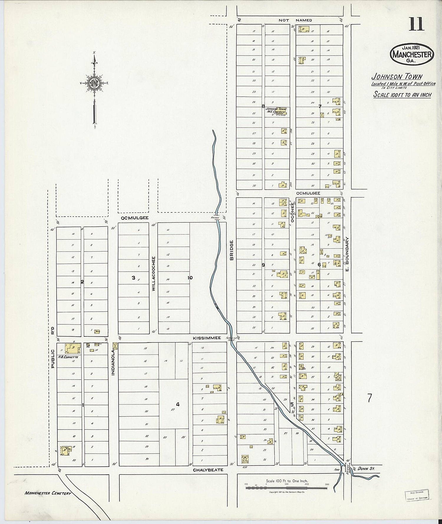 This old map of Manchester, Meriweather County, Georgia was created by Sanborn Map Company in 1921