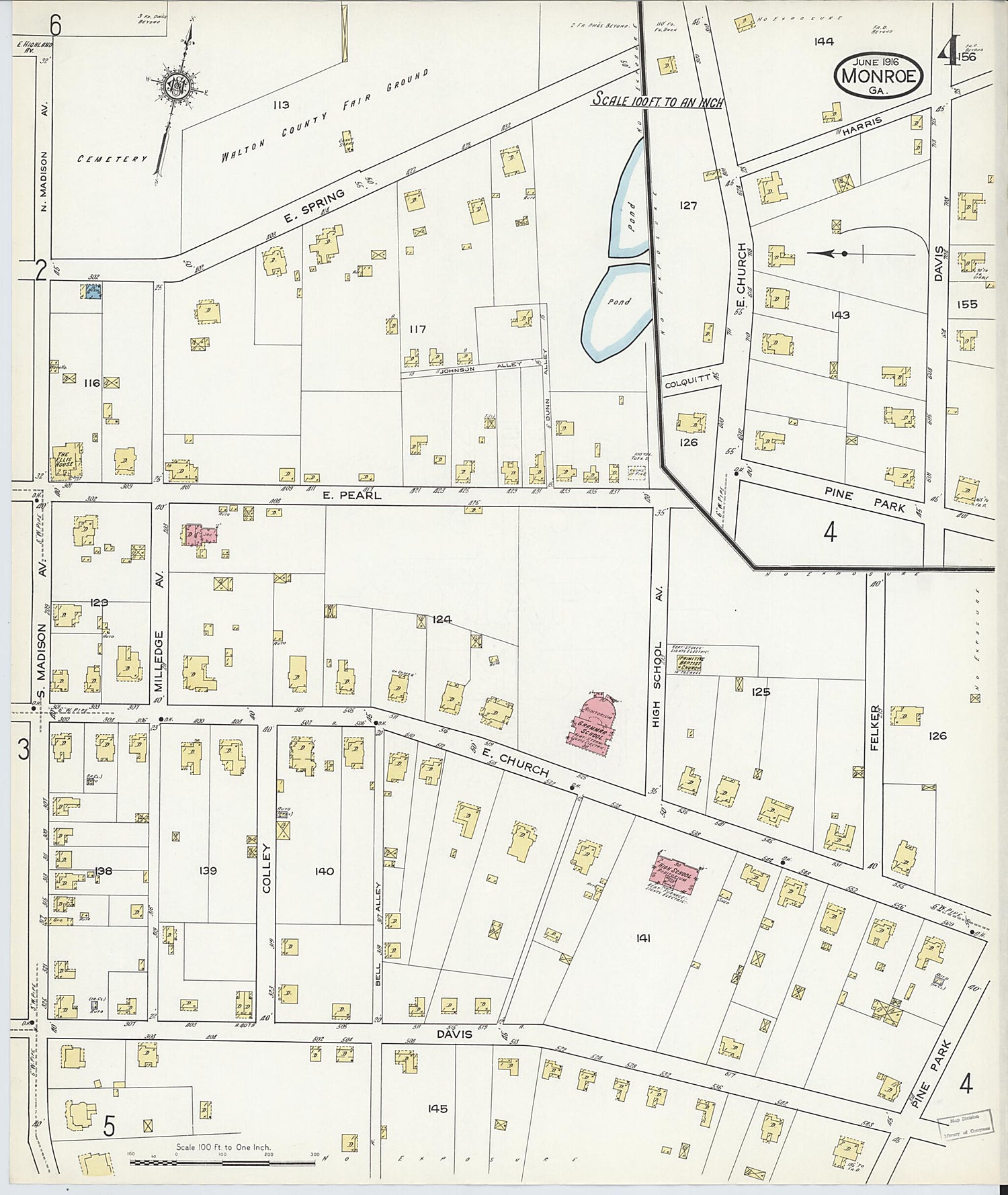 Monroe, Walton County, Georgia 1916 (Sheet 4 of 7) by Relic Map Company