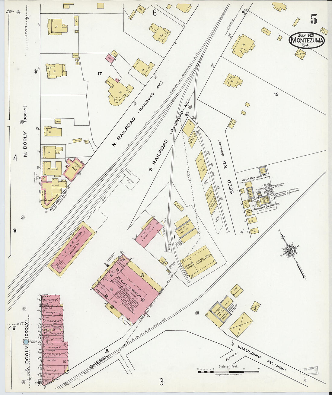 This old map of Montezuma, Macon County, Georgia was created by Sanborn Map Company in 1920