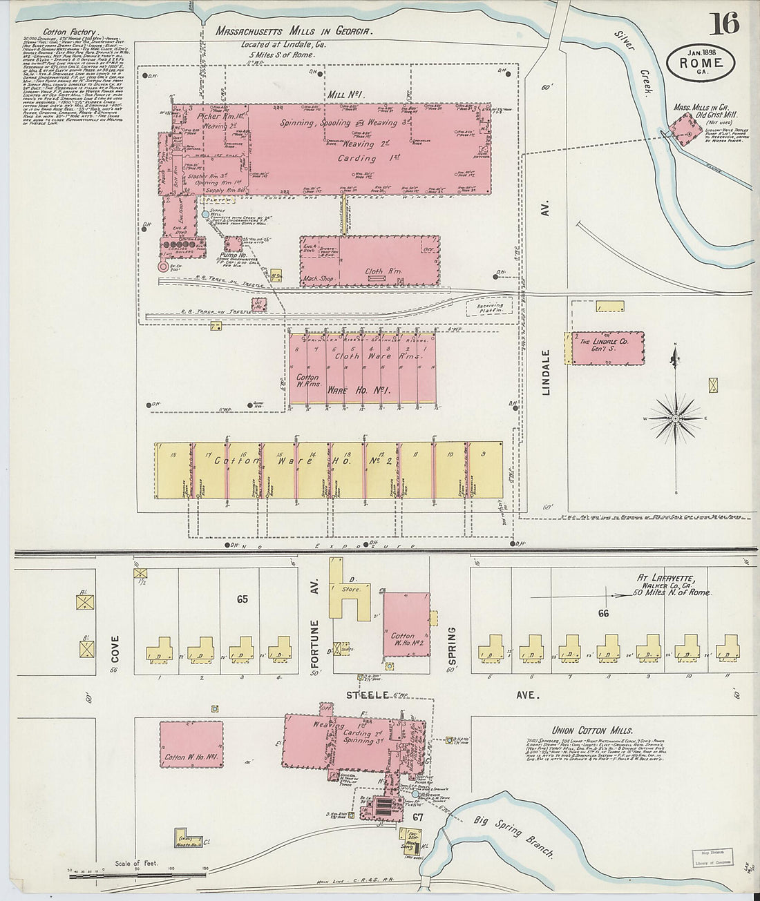 This old map of Rome, Floyd County, Georgia was created by Sanborn Map Company in 1898
