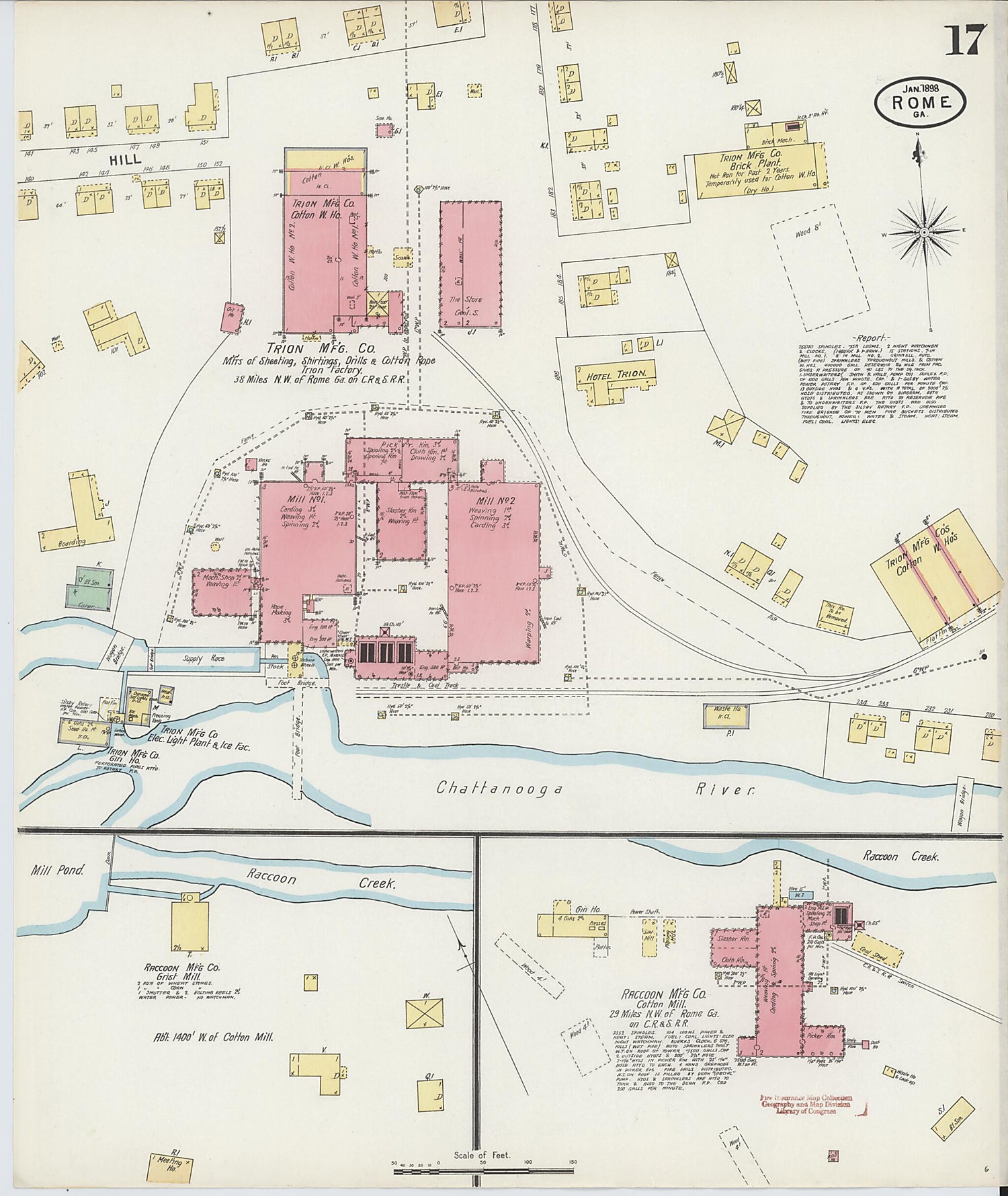 This old map of Rome, Floyd County, Georgia was created by Sanborn Map Company in 1898