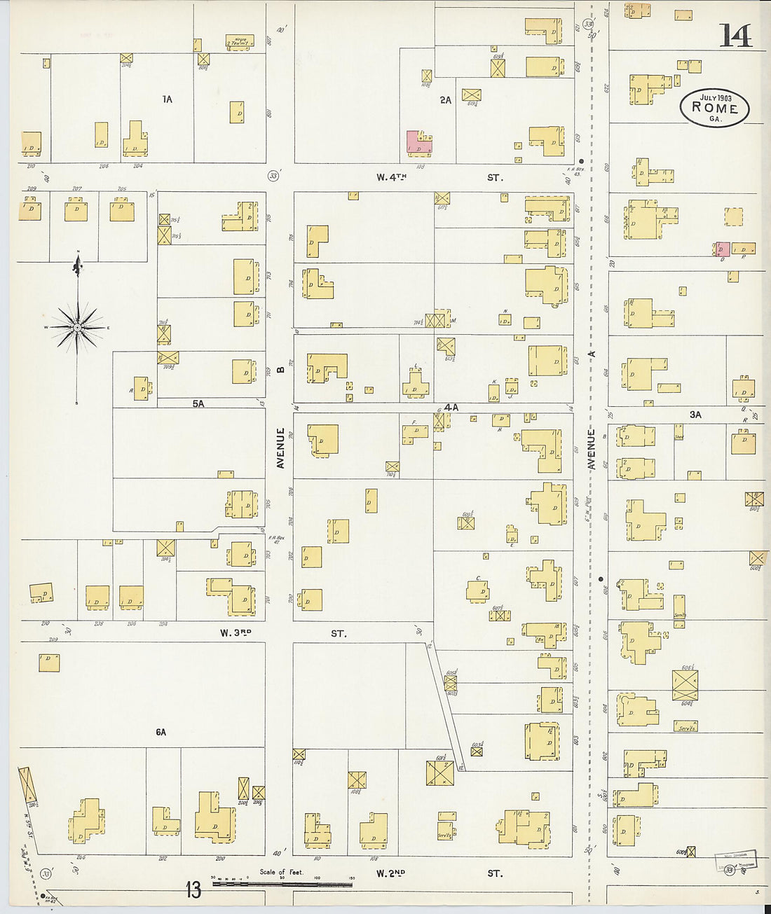 This old map of Rome, Floyd County, Georgia was created by Sanborn Map Company in 1903
