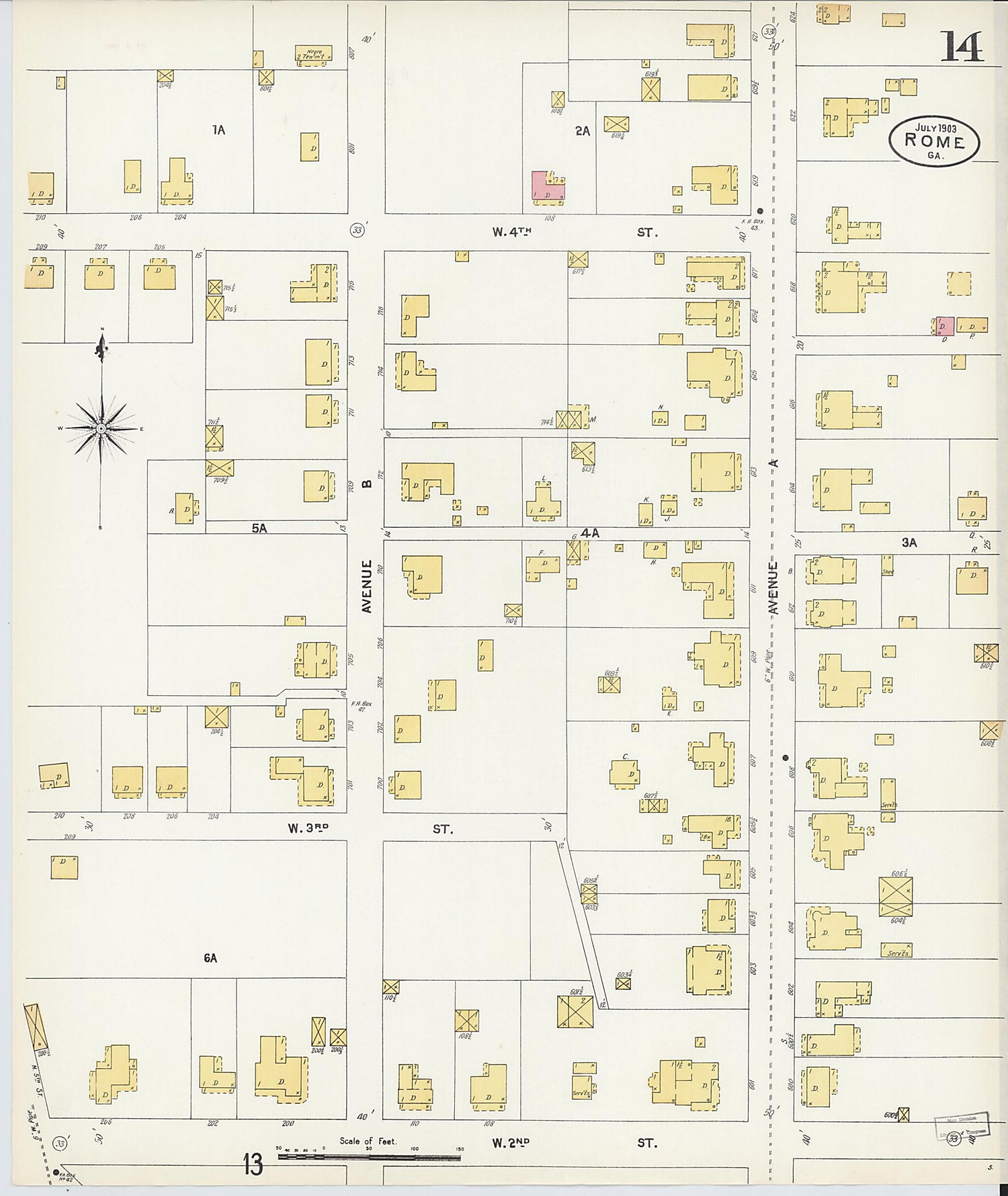 This old map of Rome, Floyd County, Georgia was created by Sanborn Map Company in 1903