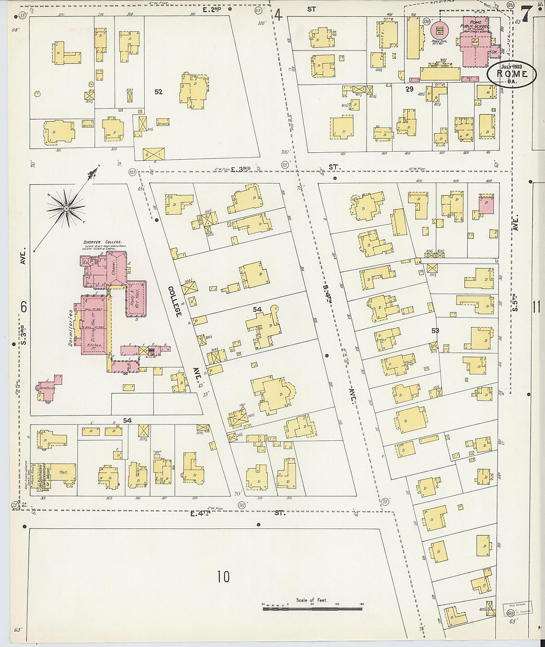 This old map of Rome, Floyd County, Georgia was created by Sanborn Map Company in 1903