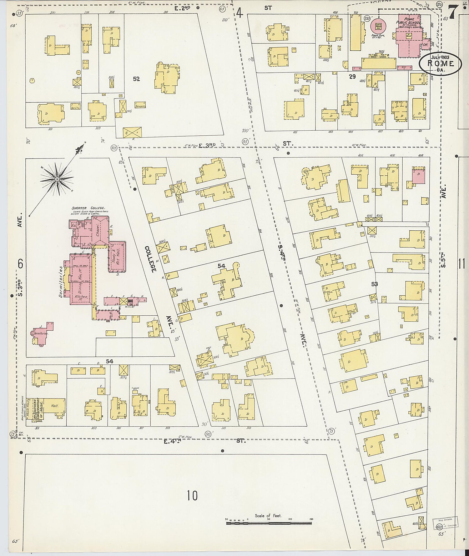 This old map of Rome, Floyd County, Georgia was created by Sanborn Map Company in 1903