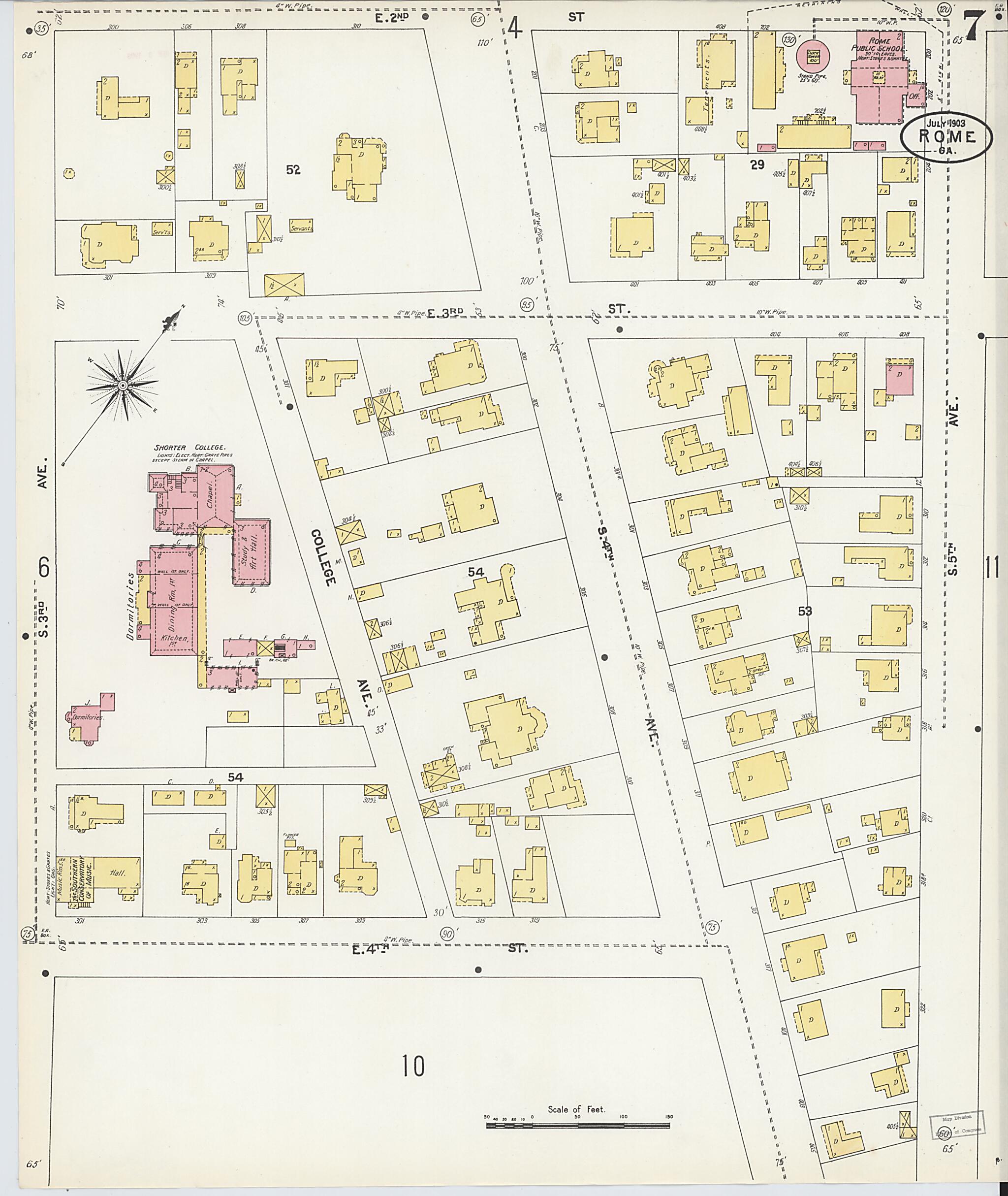 This old map of Rome, Floyd County, Georgia was created by Sanborn Map Company in 1903