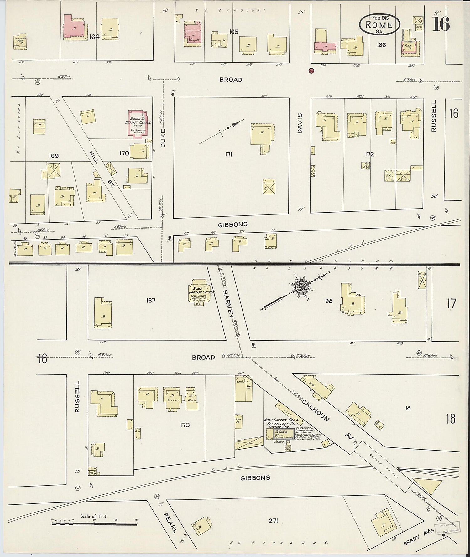 This old map of Rome, Floyd County, Georgia was created by Sanborn Map Company in 1915