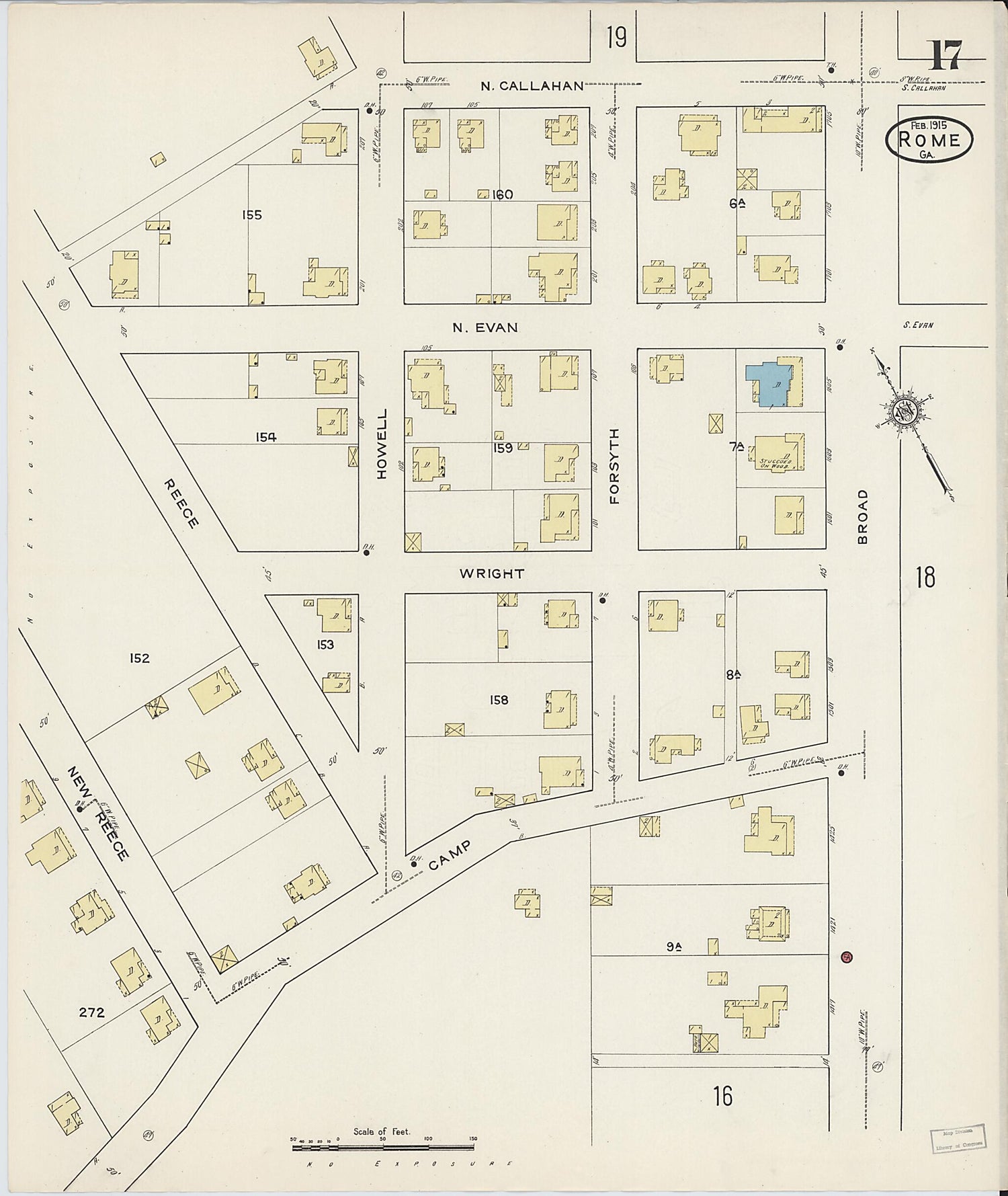 This old map of Rome, Floyd County, Georgia was created by Sanborn Map Company in 1915