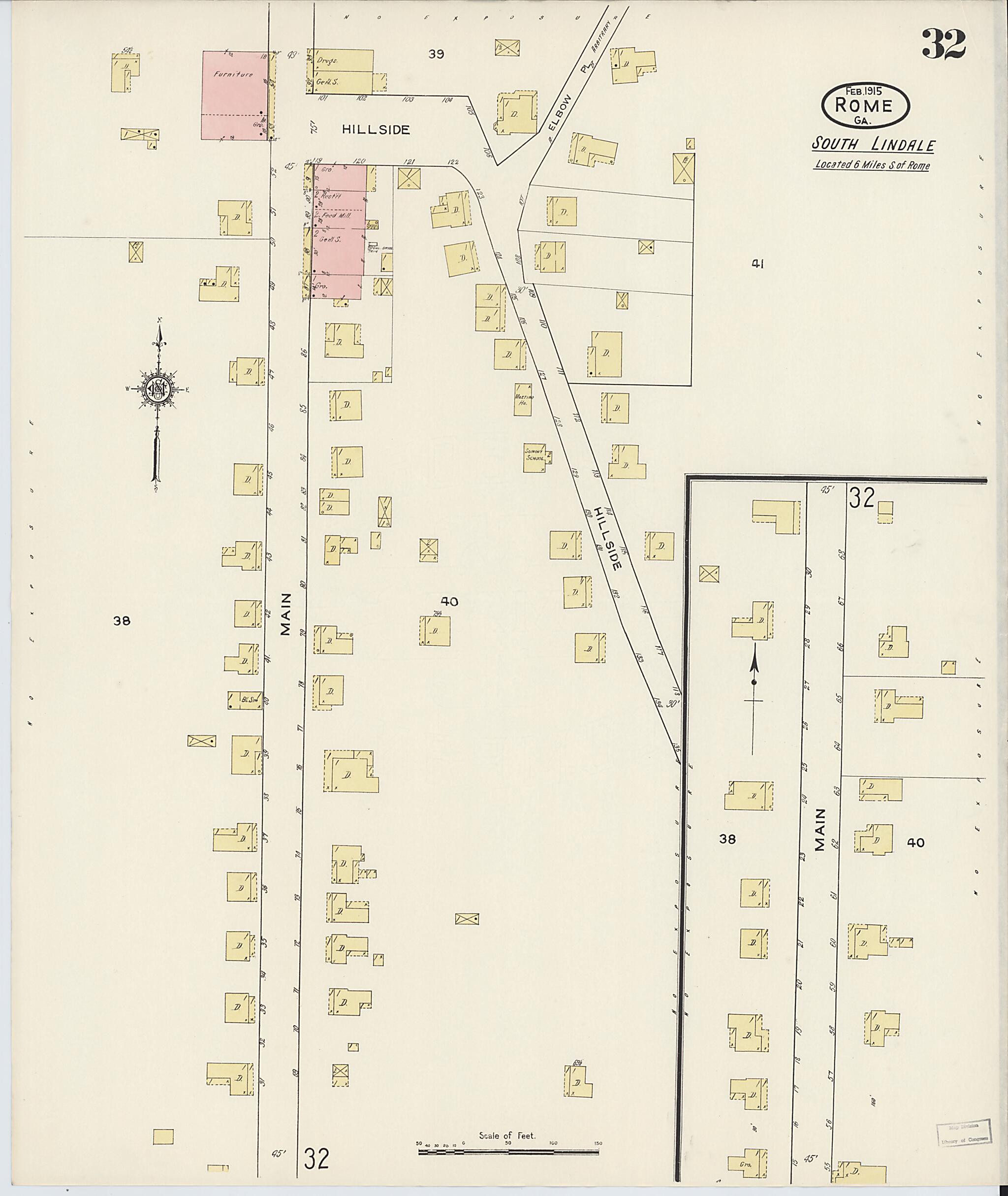 This old map of Rome, Floyd County, Georgia was created by Sanborn Map Company in 1915
