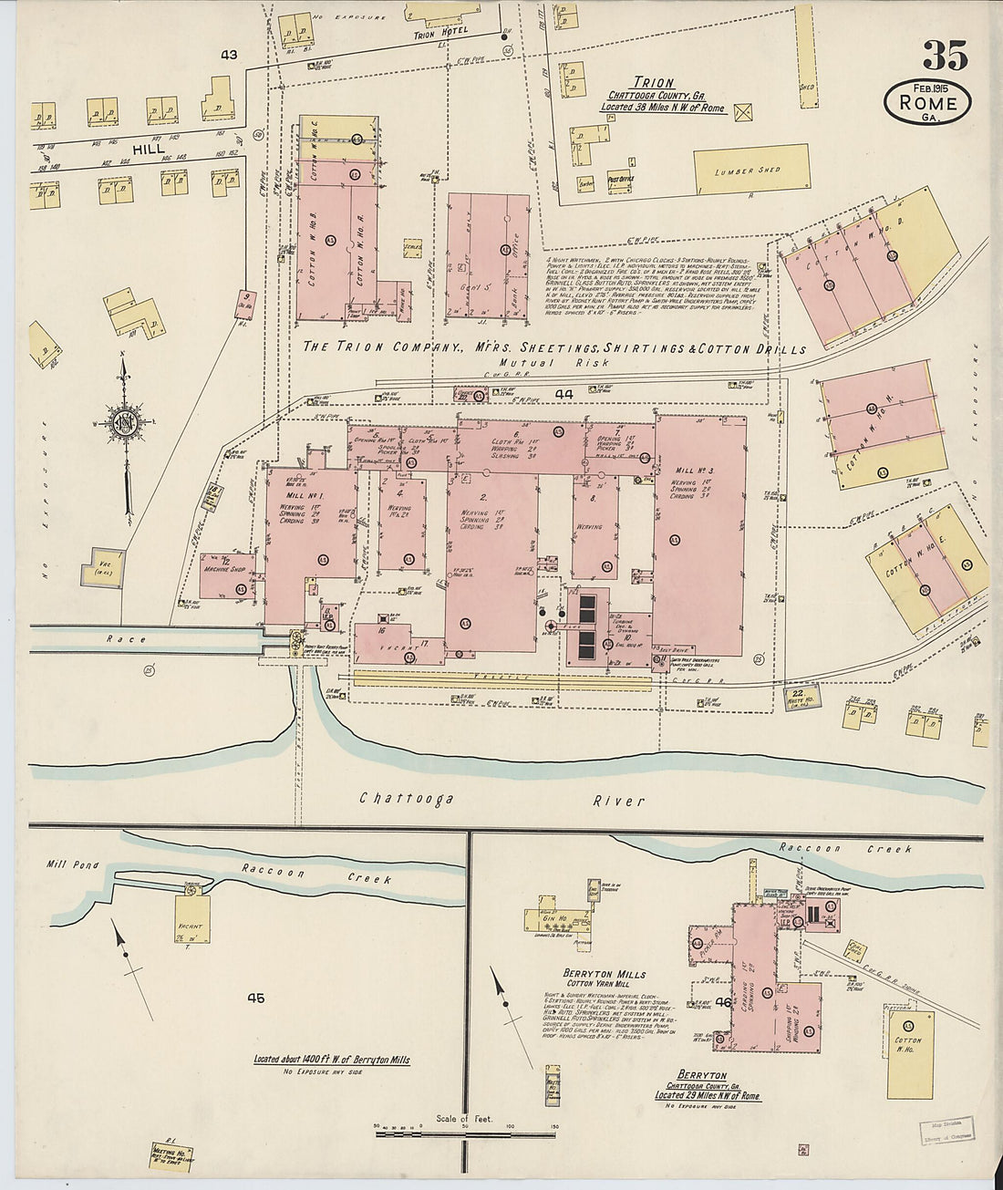 This old map of Rome, Floyd County, Georgia was created by Sanborn Map Company in 1915