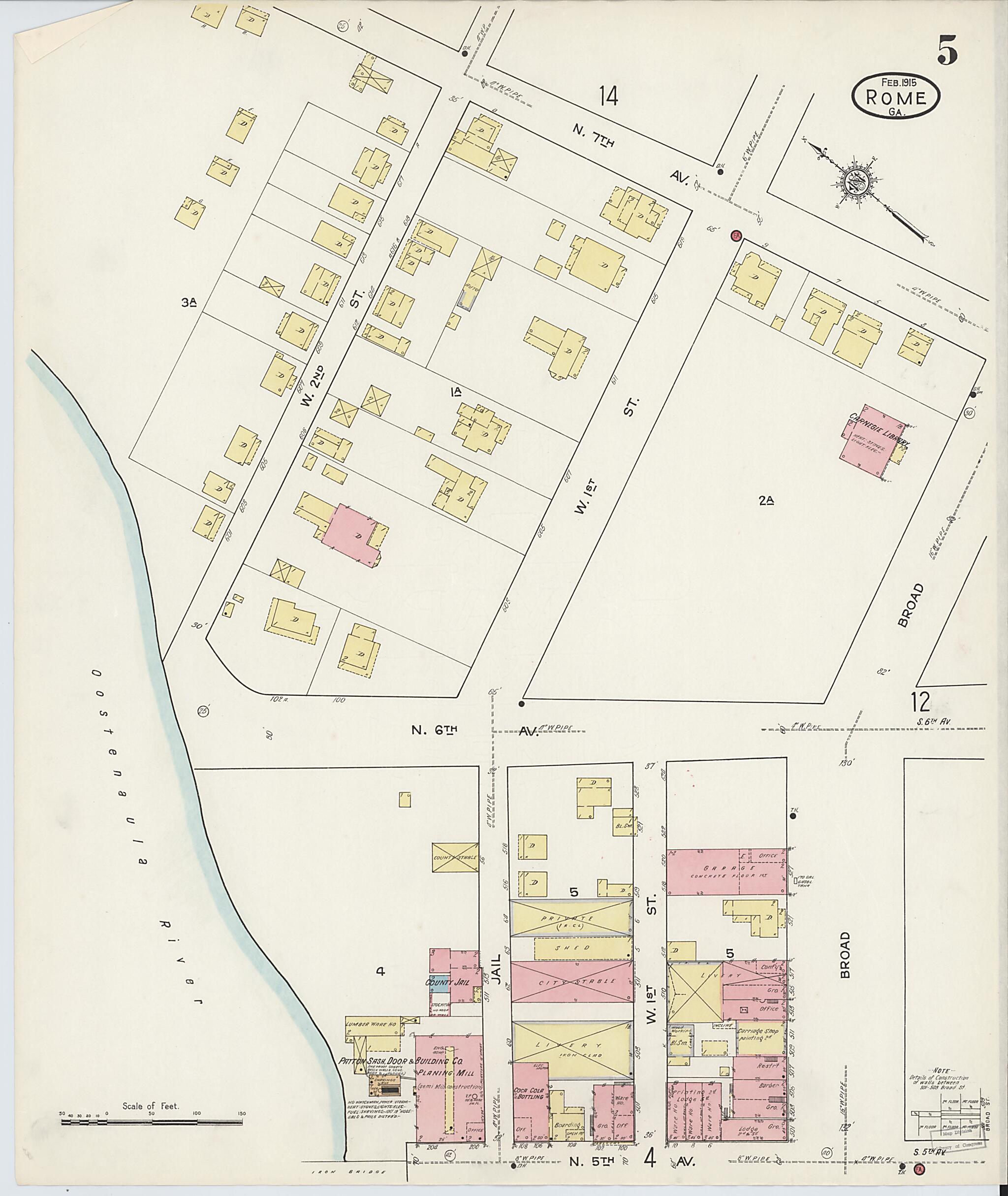 This old map of Rome, Floyd County, Georgia was created by Sanborn Map Company in 1915