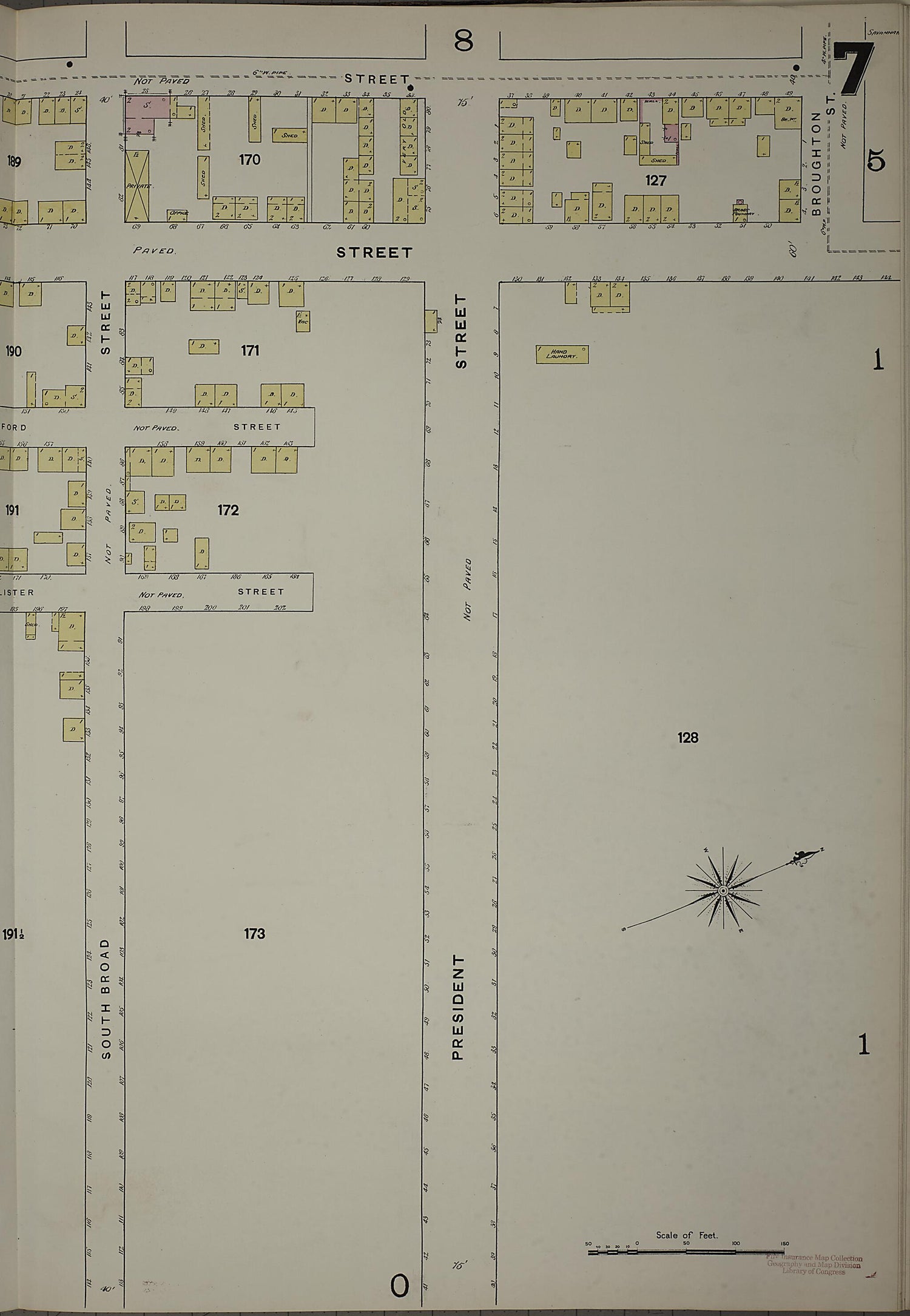 This old map of Savannah, Chatham County, Georgia was created by Sanborn Map Company in 1888