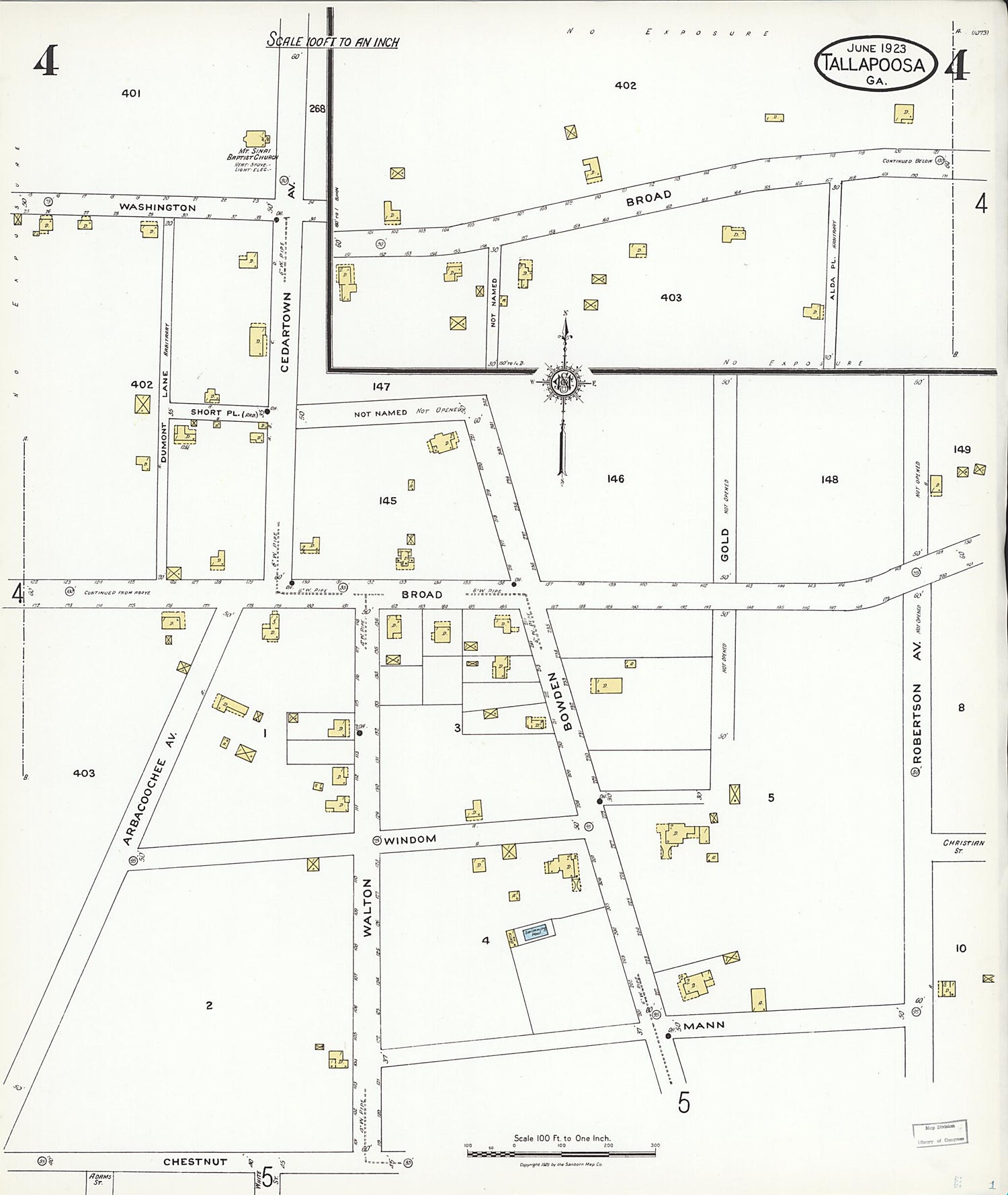 This old map of Tallapoosa, Haralson County, Georgia was created by Sanborn Map Company in 1923
