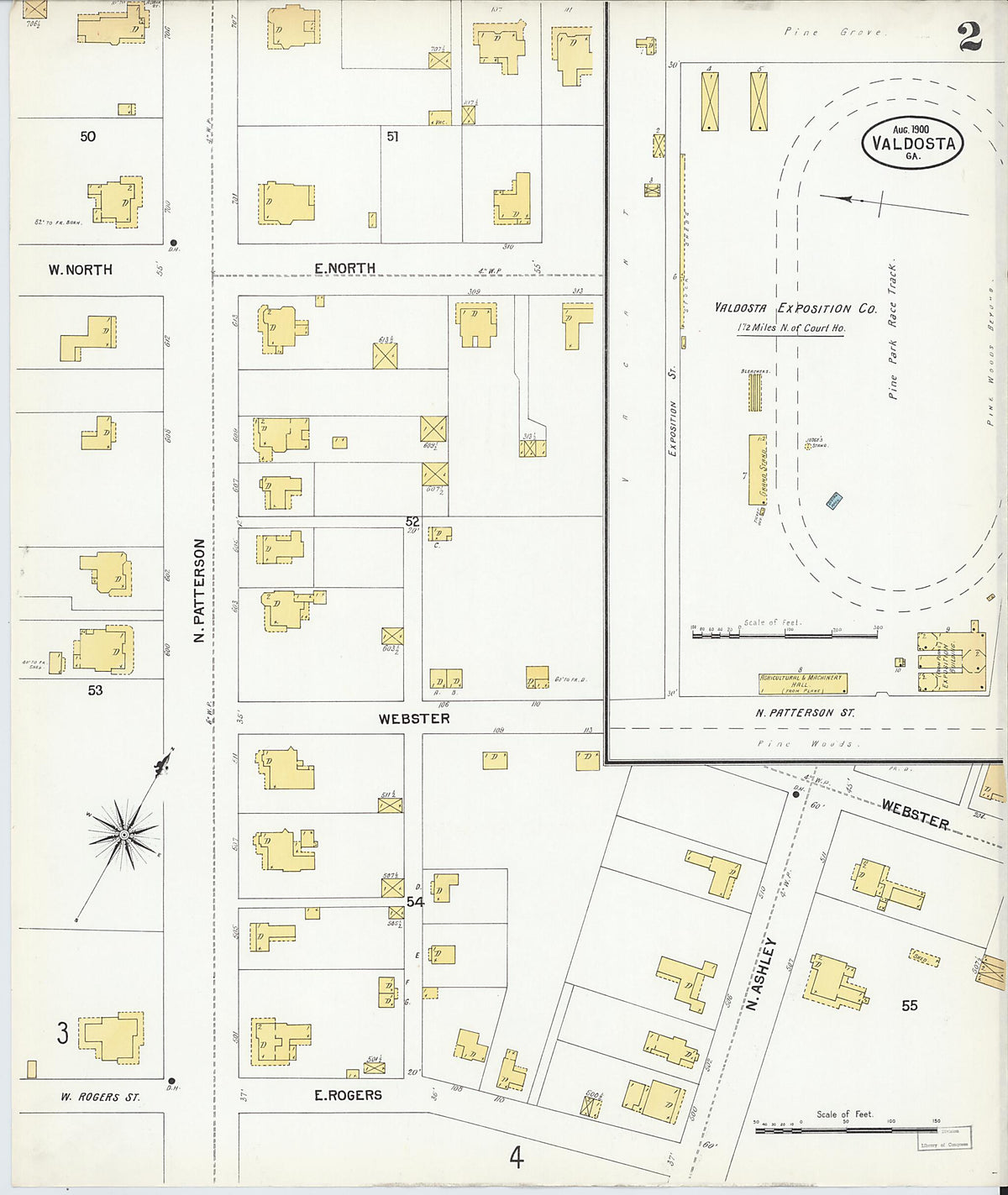 Valdosta, Lowndes County, Georgia 1900 (Sheet 2 of 10) by Relic Map Company