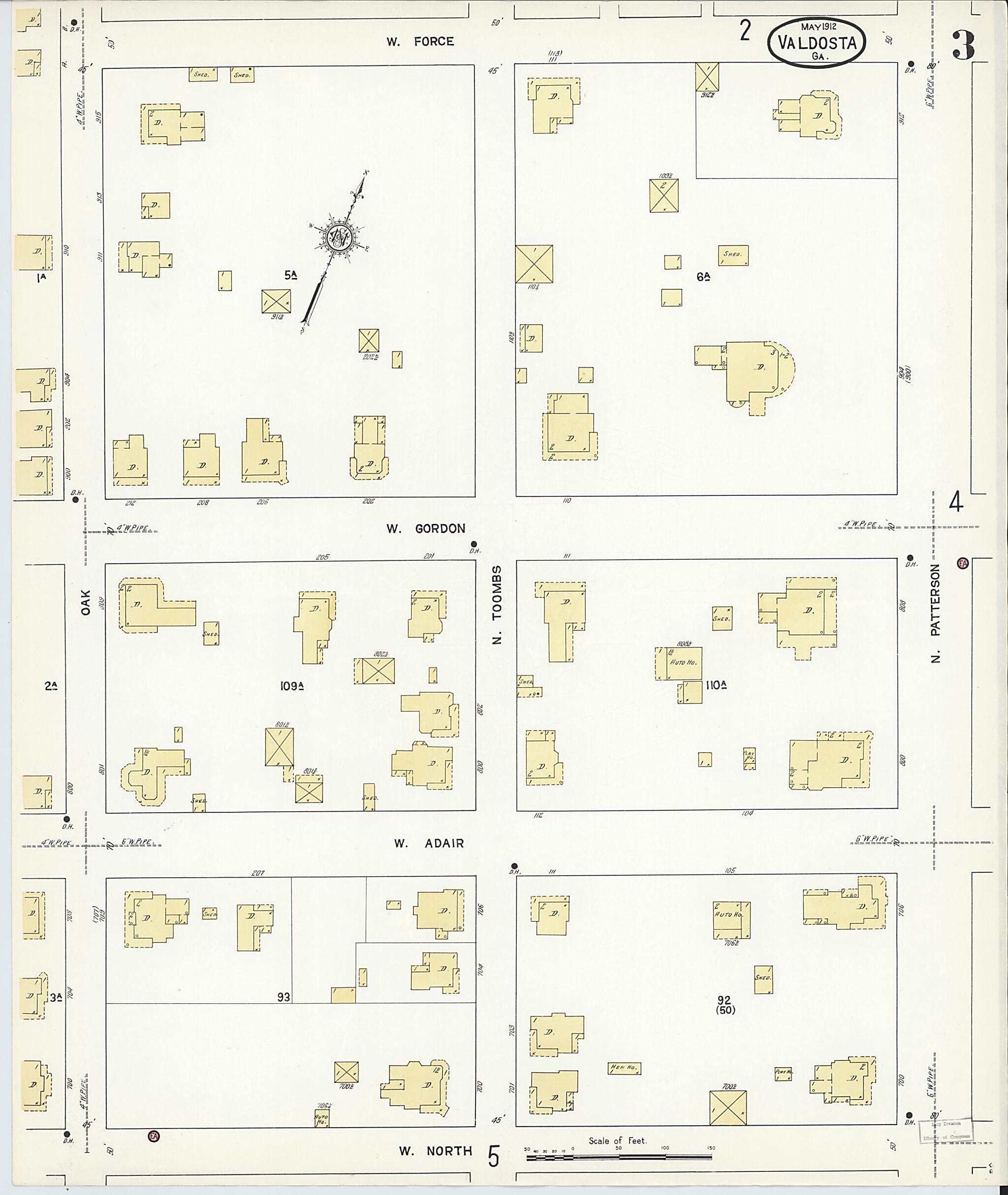 Valdosta, Lowndes County, Georgia 1912 (Sheet 3 of 23) by Relic Map Company