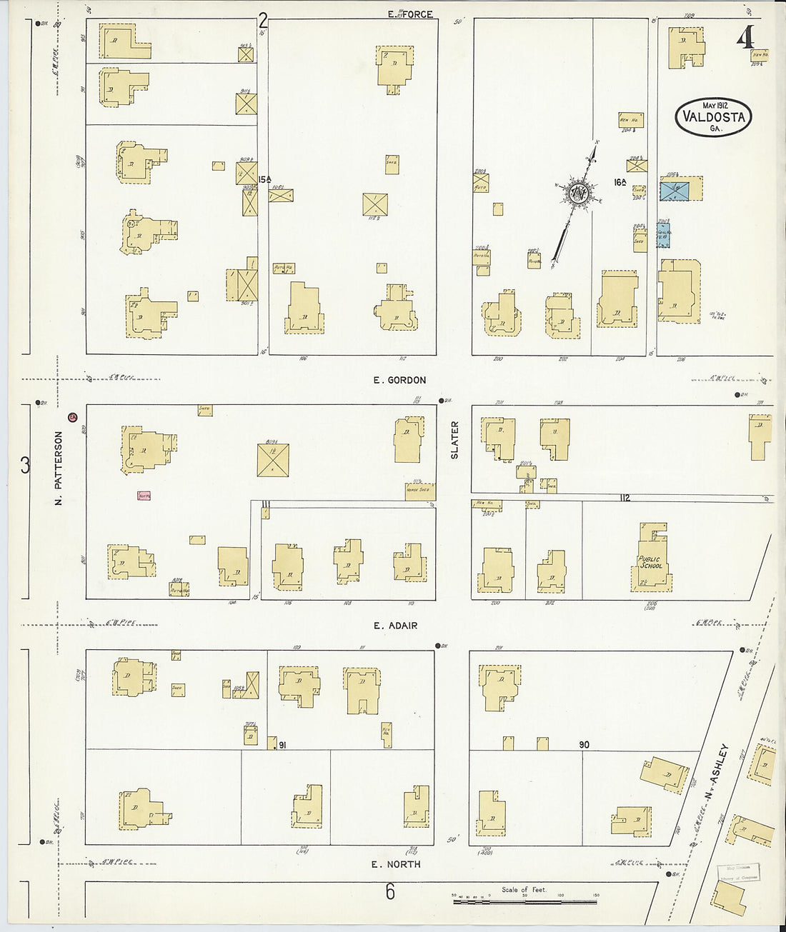 This old map of Valdosta, Lowndes County, Georgia was created by Sanborn Map Company in 1912