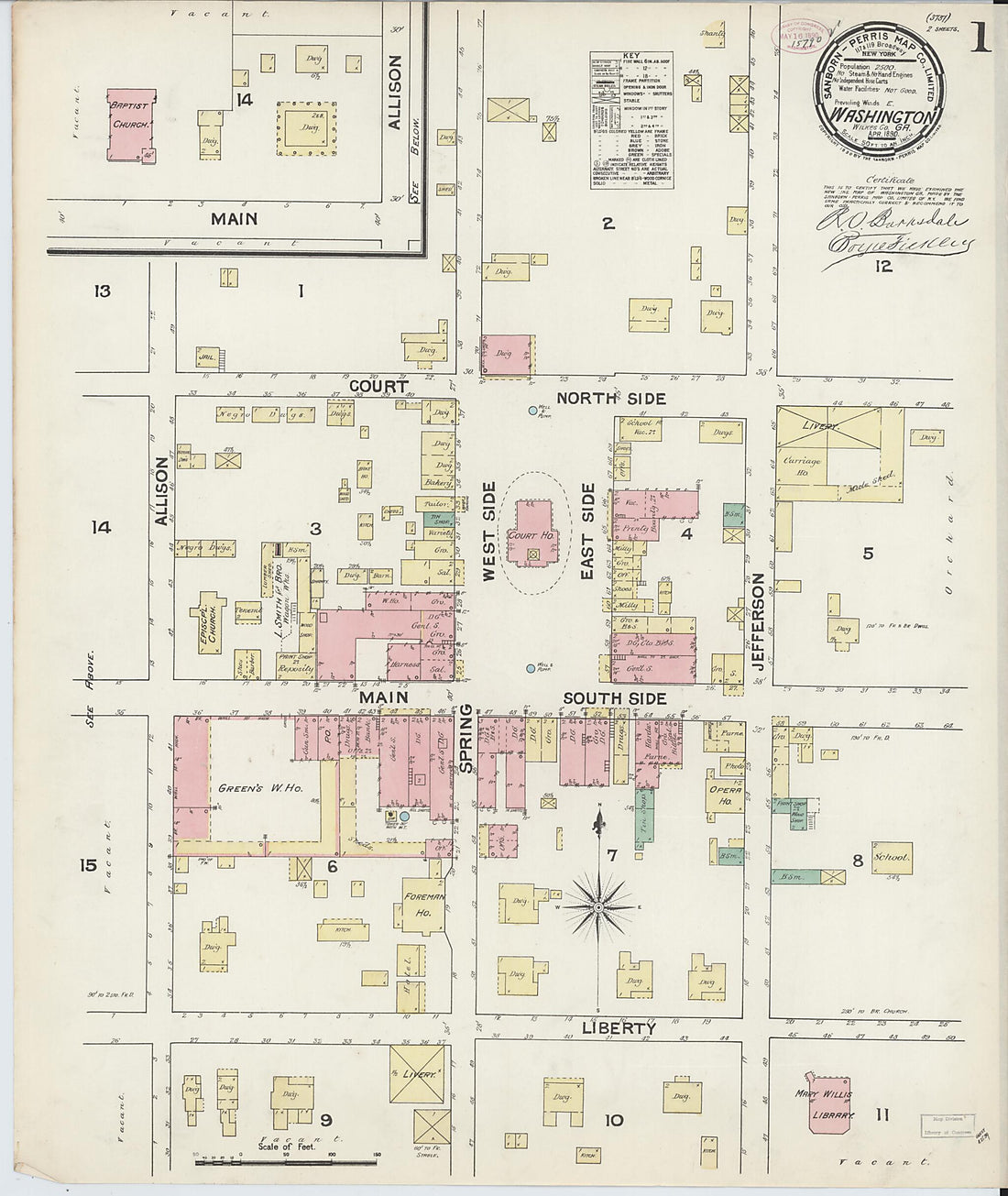 This old map of Wilkes County, Washington was created by Sanborn Map Company in 1890
