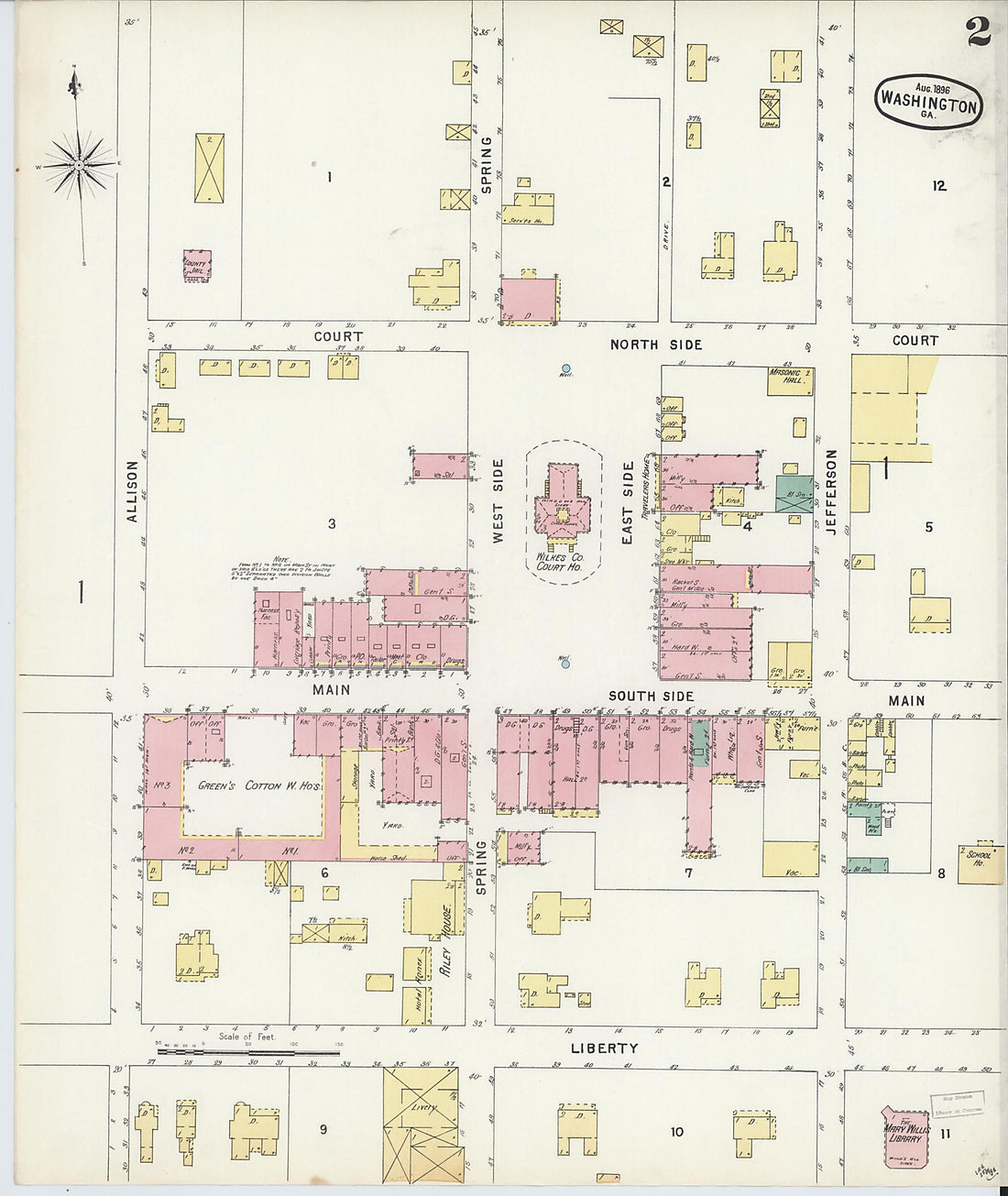 This old map of Wilkes County, Washington was created by Sanborn Map Company in 1896