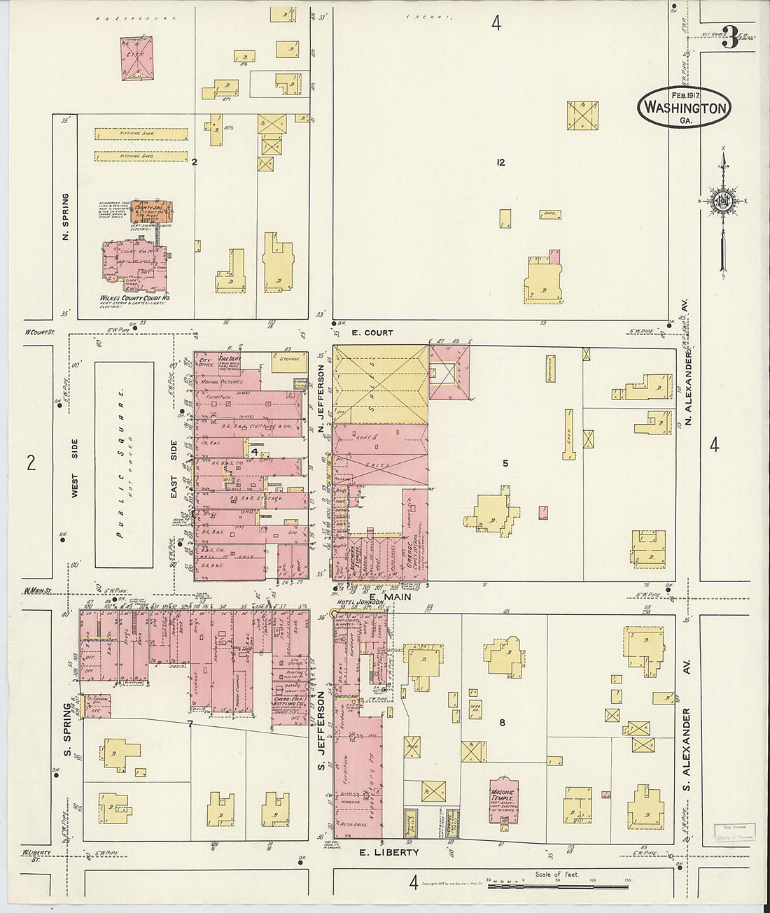 This old map of Wilkes County, Washington was created by Sanborn Map Company in 1917