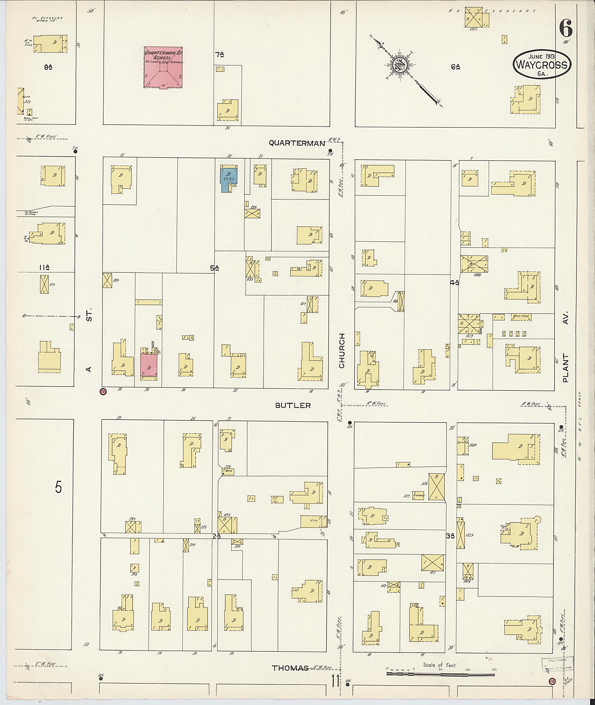 Waycross, Ware County, Georgia 1913 (Sheet 6) by Relic Map Company