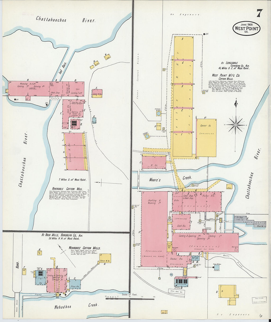 This old map of West Point, Troup County, Georgia was created by Sanborn Map Company in 1900