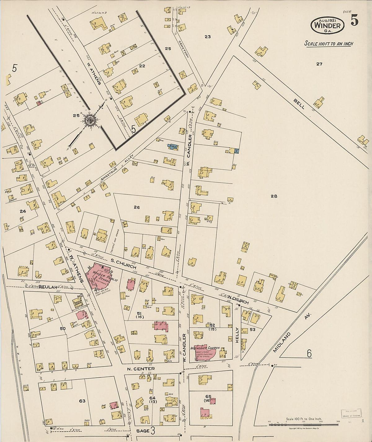 Winder, Barrow County, Georgia 1921 (Sheet 5 of 8) by Relic Map Company