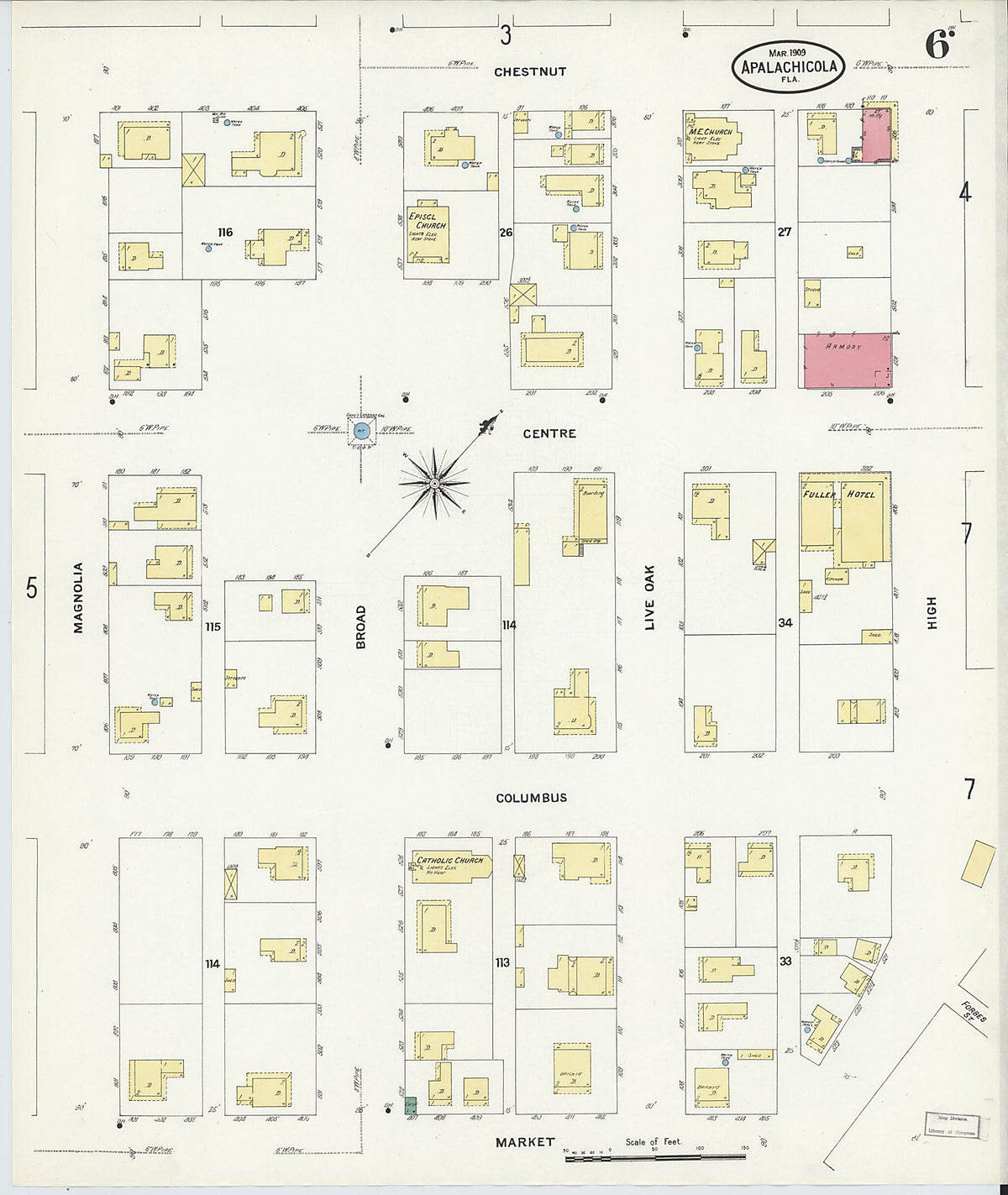 Apalachicola, Franklin County, Florida 1909 (Sheet 6 of 8) by Relic Map Company