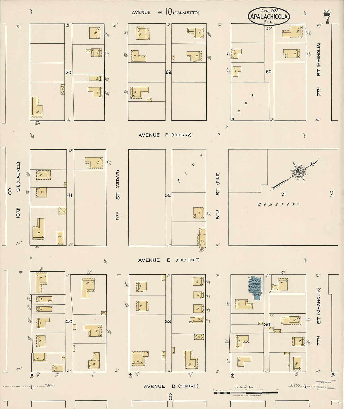 Apalachicola, Franklin County, Florida 1922 (Sheet 7 of 11) by Relic Map Company