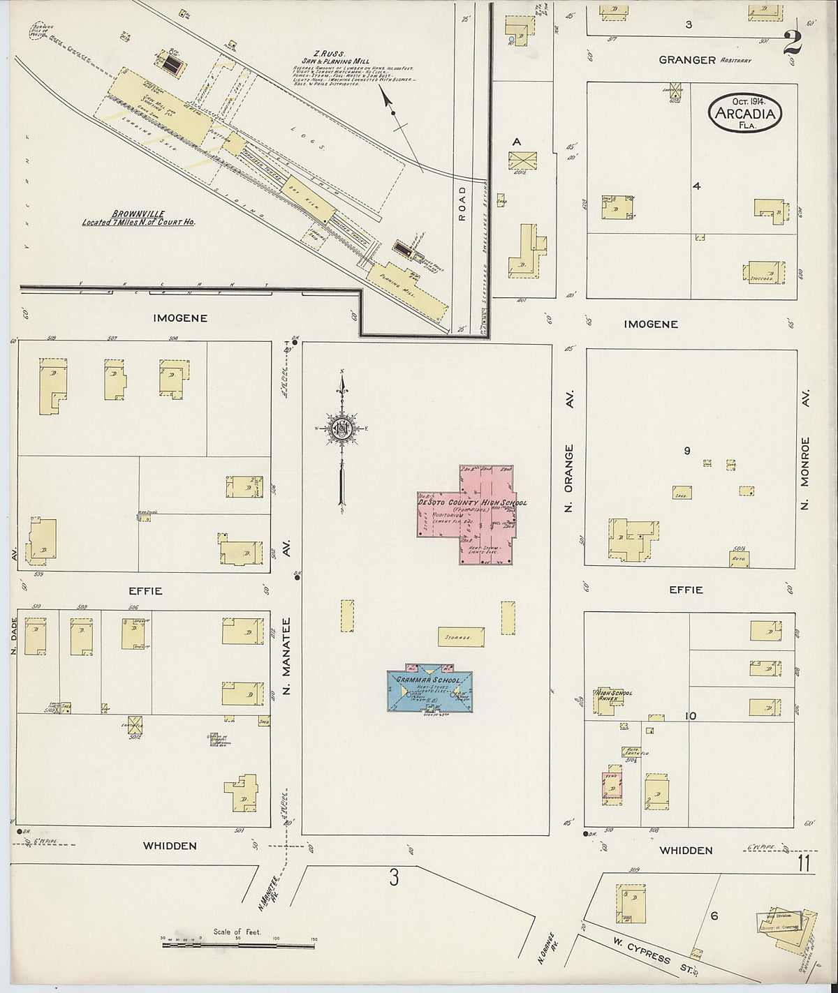 Arcadia, DeSoto County, Florida 1914 (Sheet 2 of 12) by Relic Map Company
