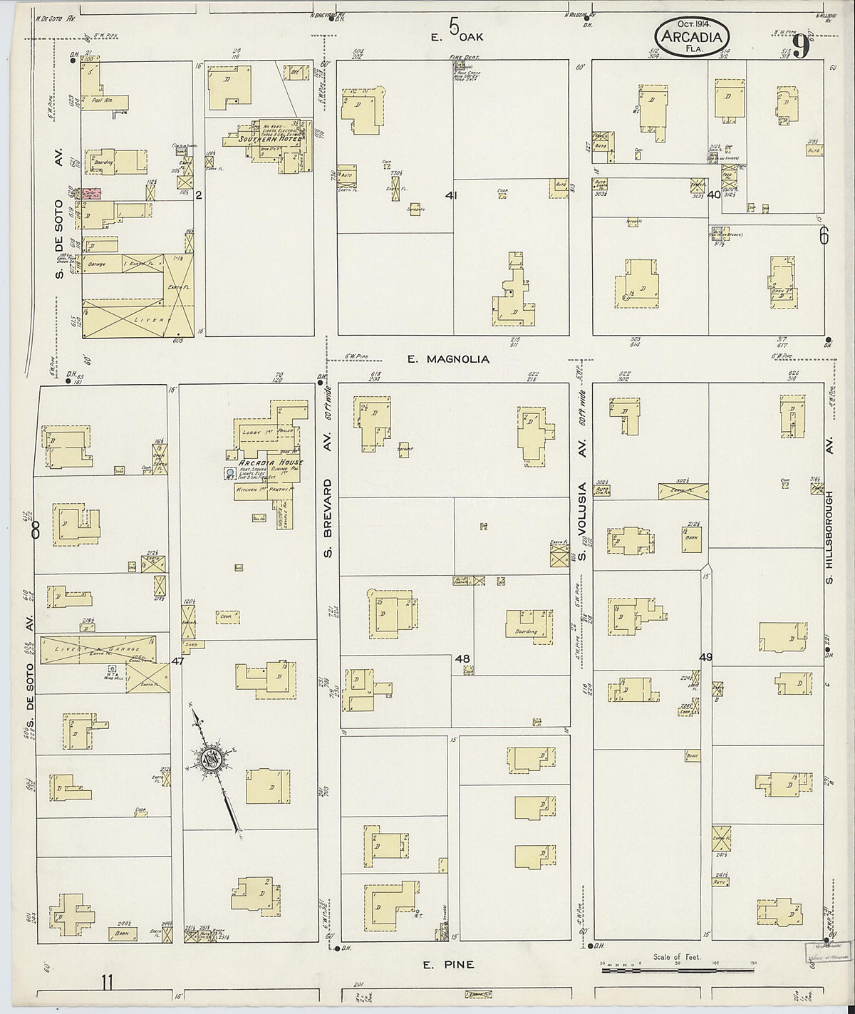Arcadia, DeSoto County, Florida 1914 (Sheet 9 of 12) by Relic Map Company