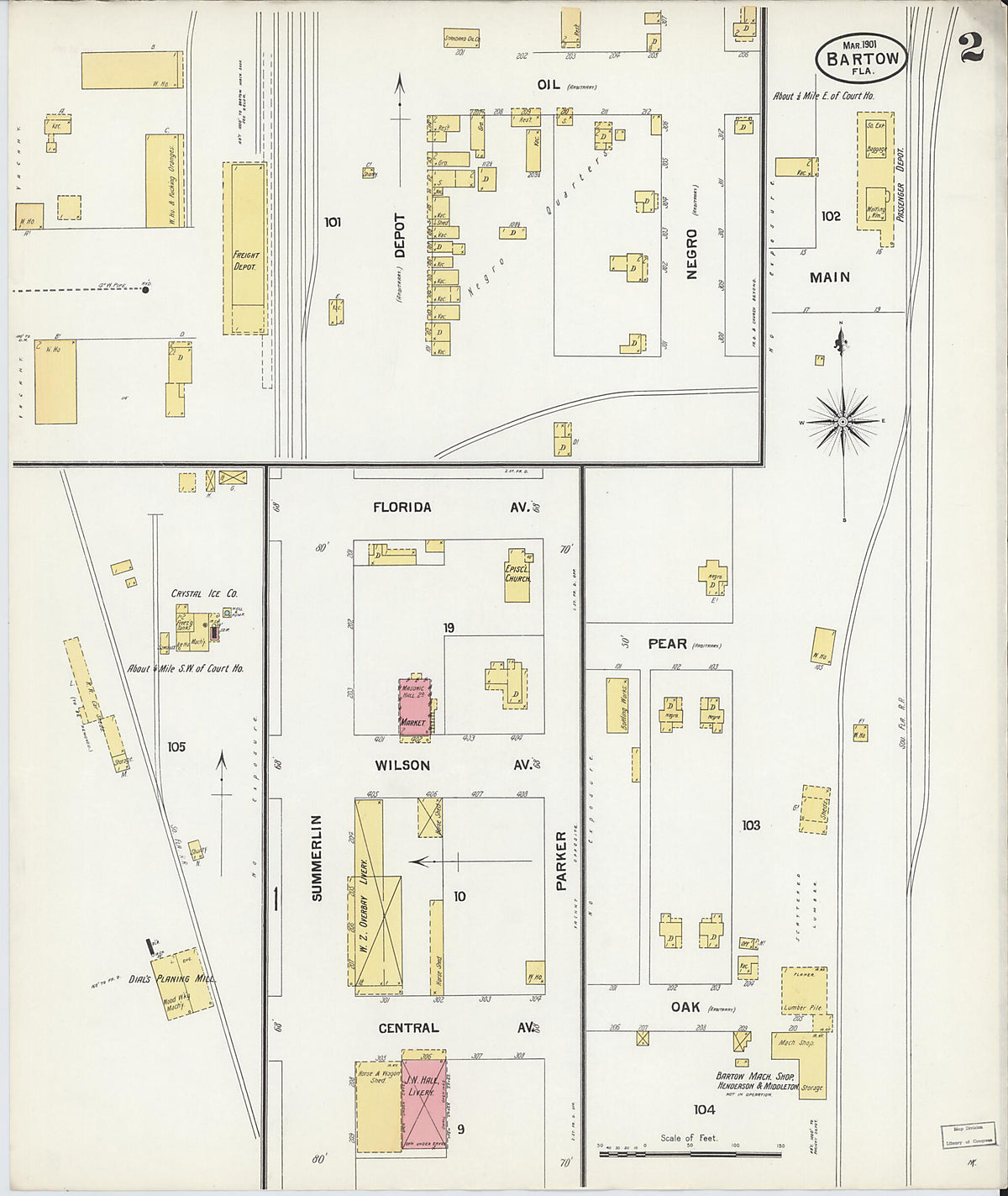 Bartow, Polk County, Florida 1901 (Sheet 2 of 2) by Relic Map Company
