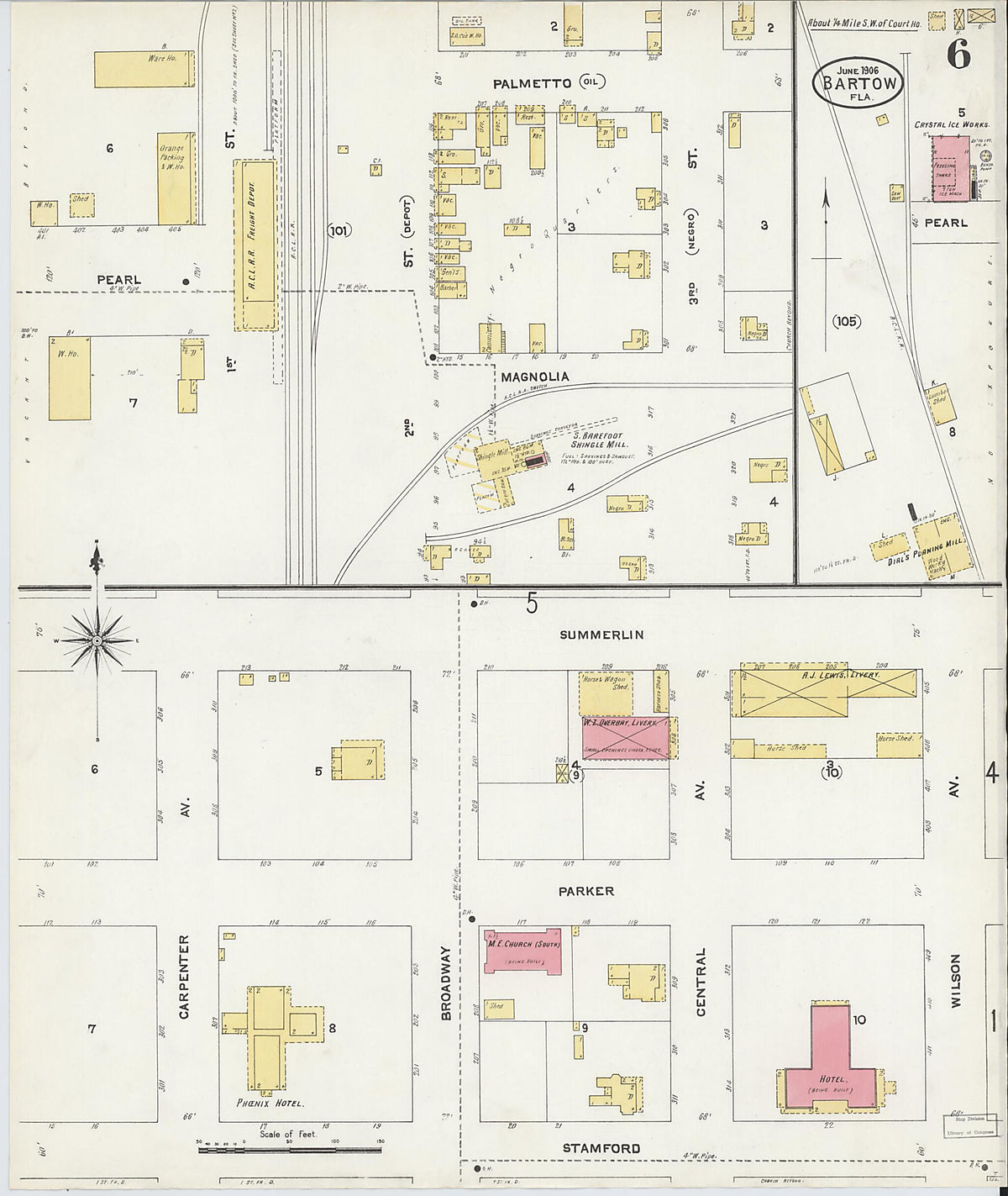 Bartow, Polk County, Florida 1906 (Sheet 6 of 6) by Relic Map Company