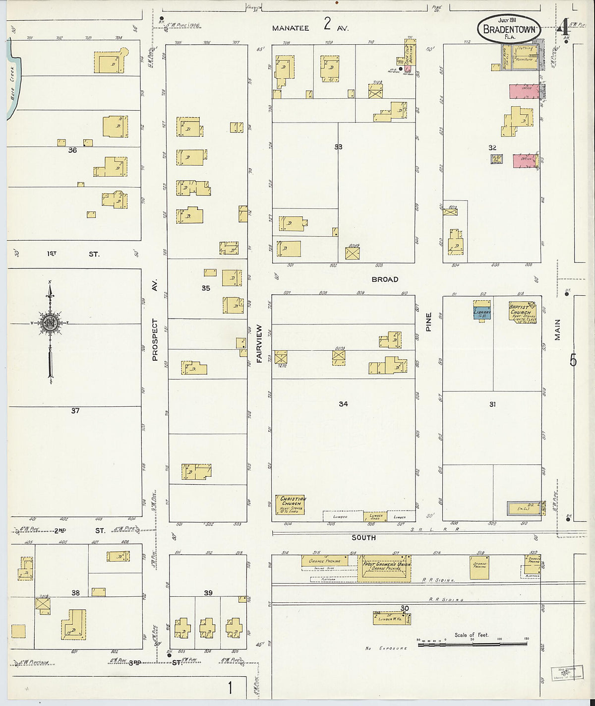 Bradentown, Manatee County, Florida 1911 (Sheet 4 of 5) by Relic Map Company