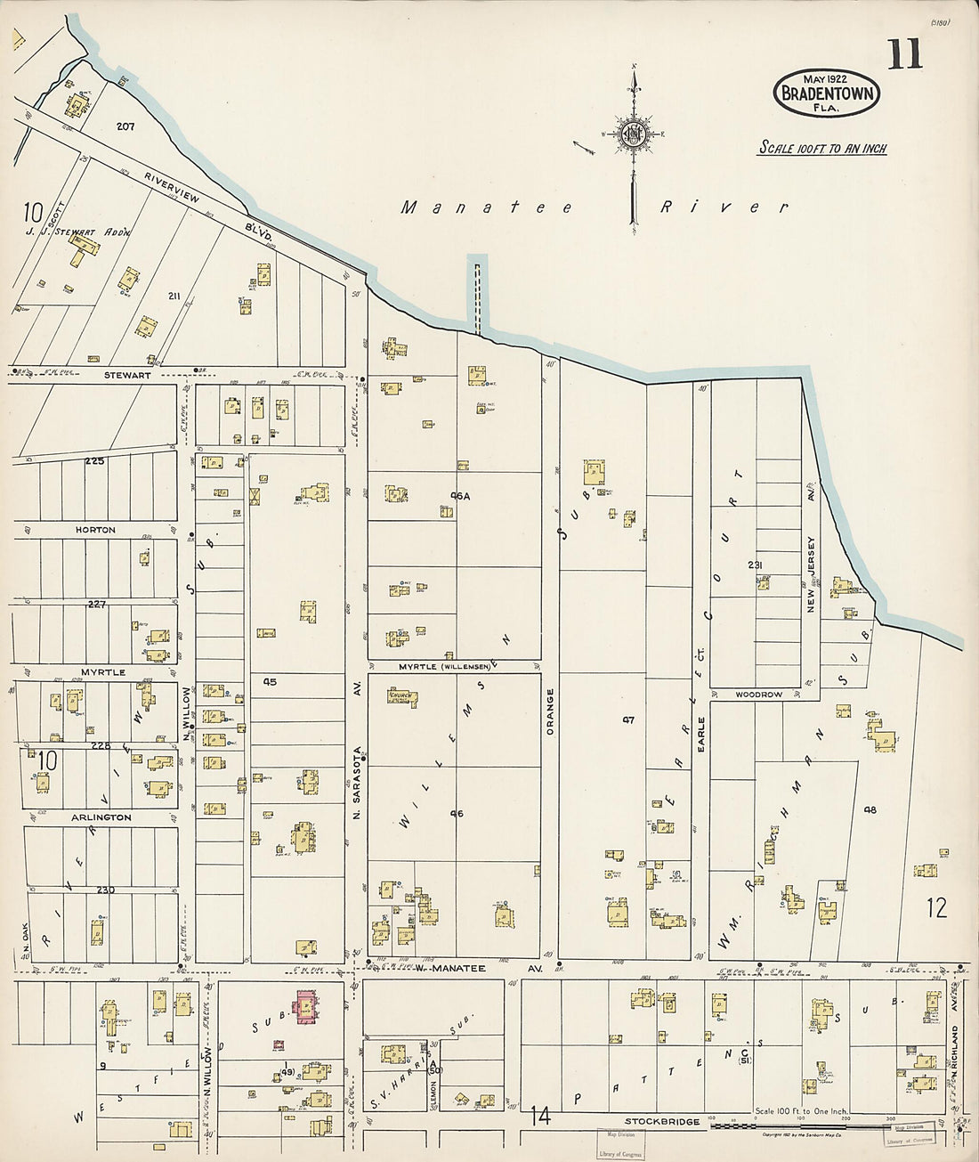 This old map of Manatee, Manatee County, Florida was created by Sanborn Map Company in 1922