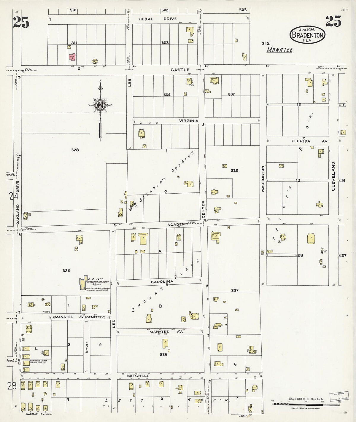 Bradentown, Manatee County, Florida 1926 (Sheet 23) by Relic Map Company
