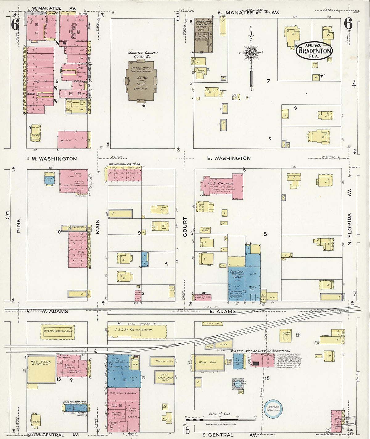 Bradentown, Manatee County, Florida 1926 (Sheet 6) by Relic Map Company