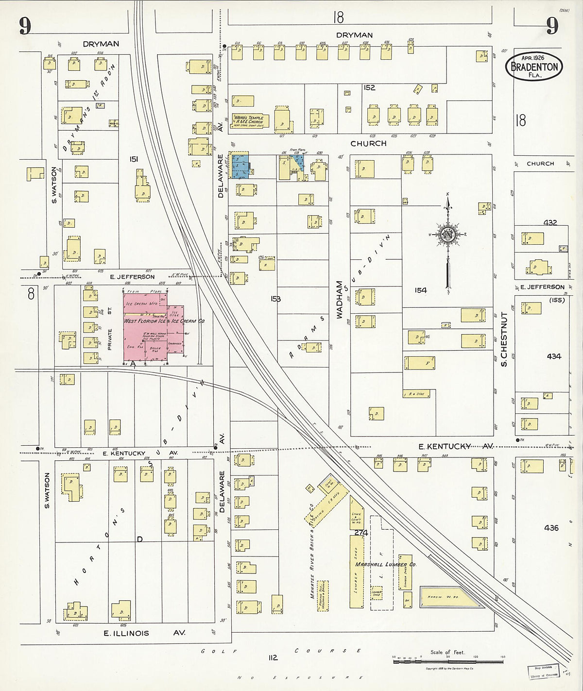 Bradentown, Manatee County, Florida 1926 (Sheet 9) by Relic Map Company