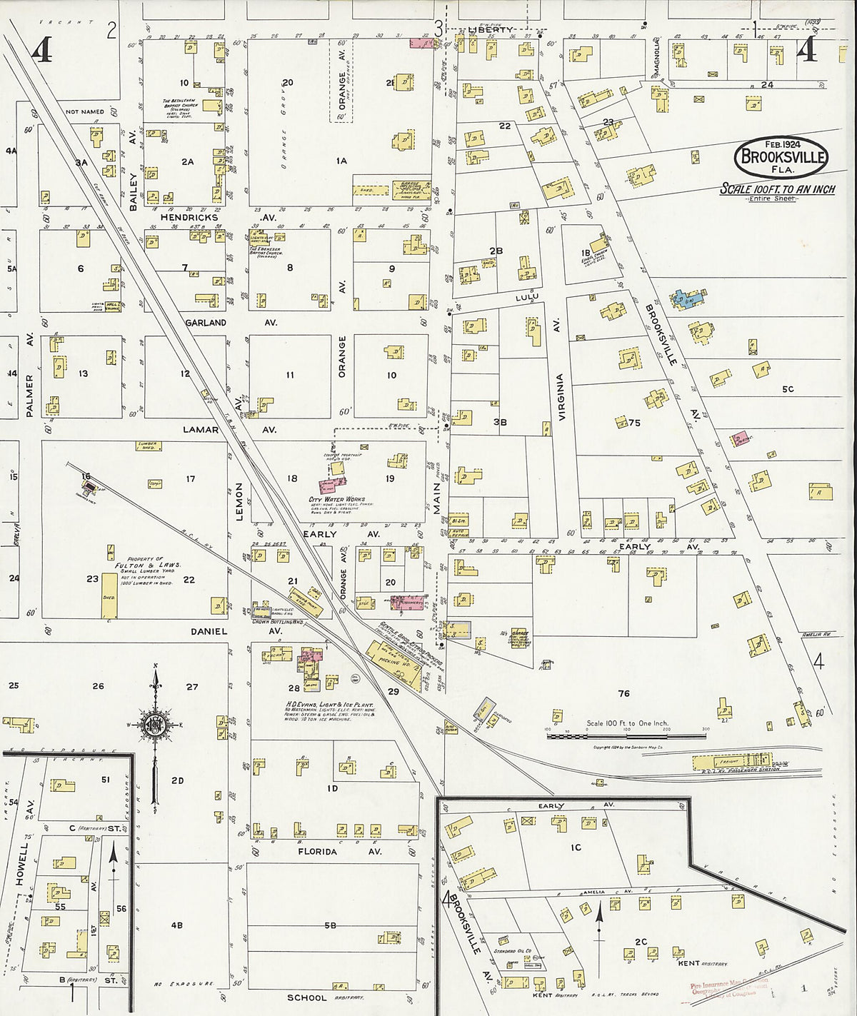 Brooksville, Hernando County, Florida 1924 (Sheet 4 of 4) by Relic Map Company