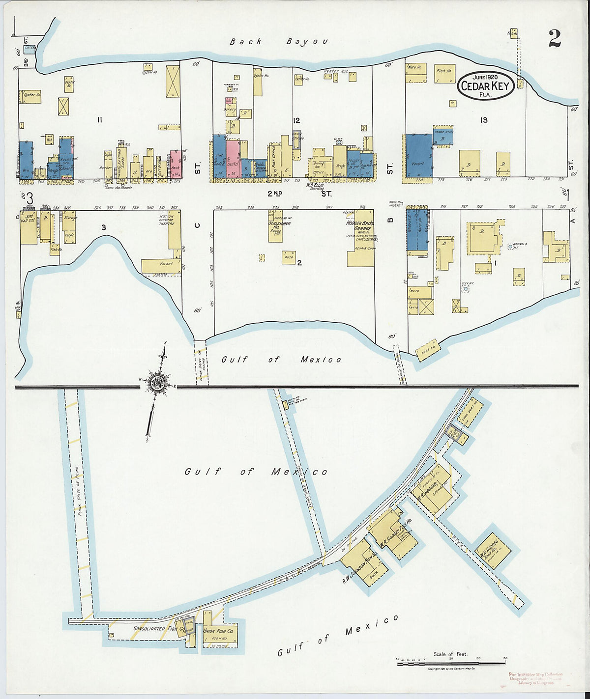 Cedar Key, Levy County, Florida 1920 (Sheet 2 of 3) by Relic Map Company