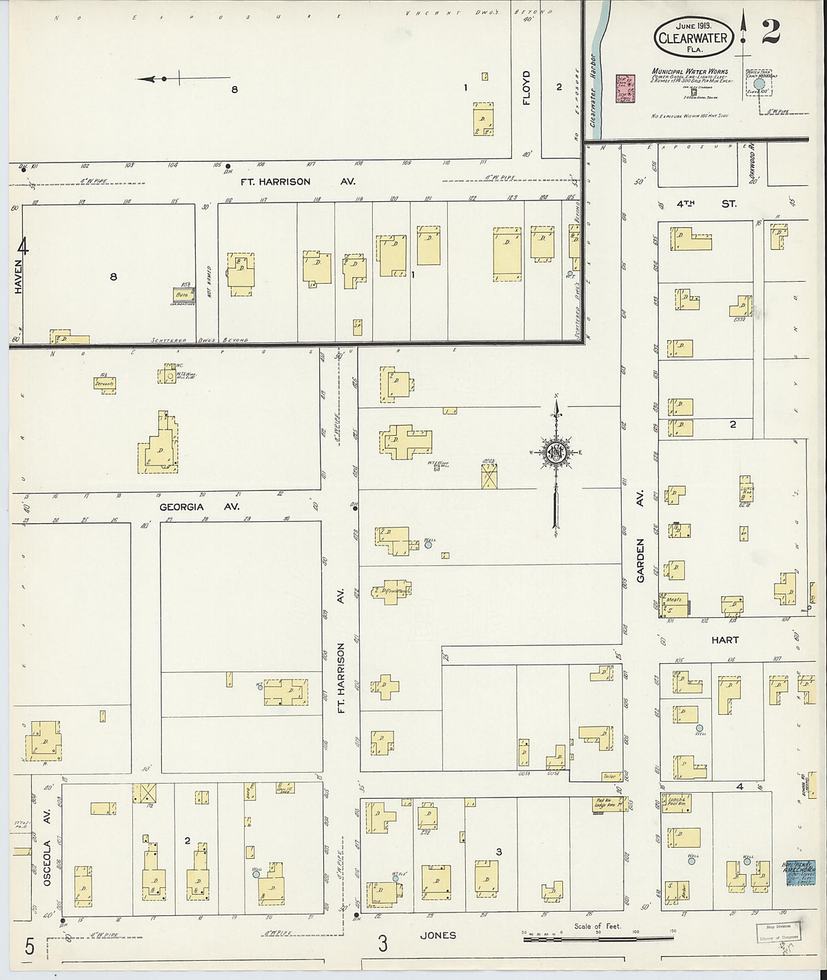 Clearwater, Pinellas County, Florida 1913 (Sheet 2 of 5) by Relic Map Company
