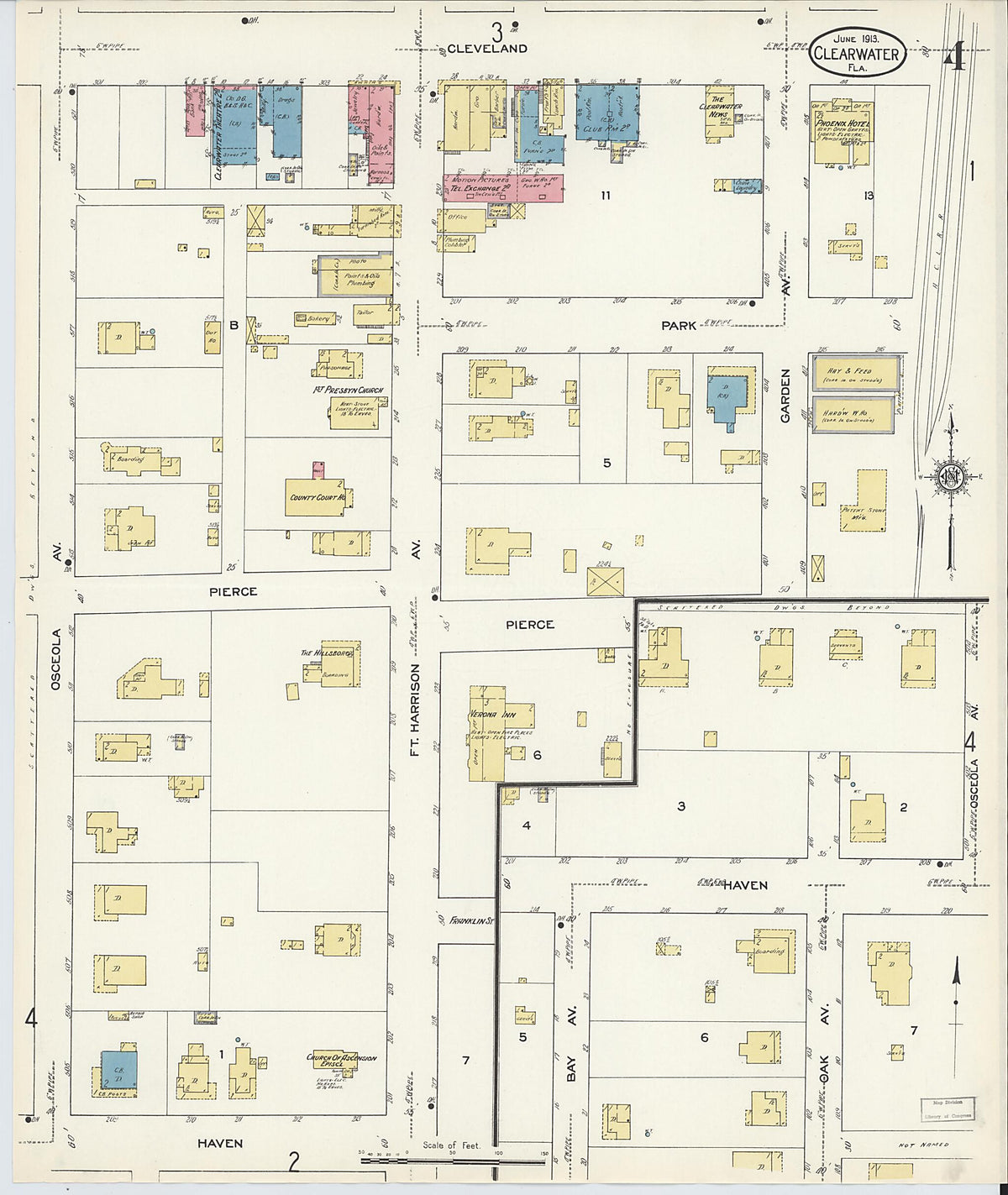 Clearwater, Pinellas County, Florida 1913 (Sheet 4 of 5) by Relic Map Company